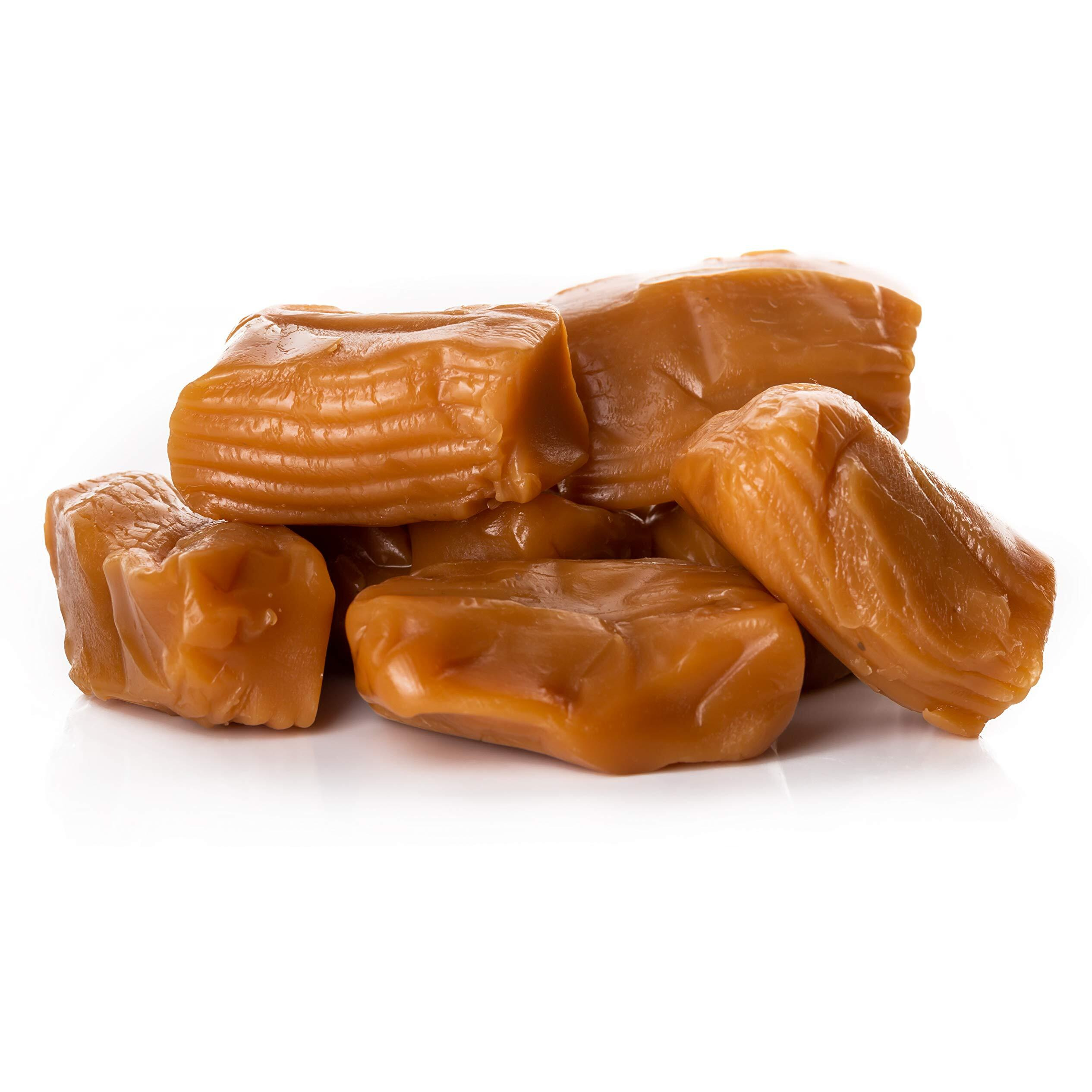 Oregon Farm Fresh Snacks Salted Caramel Gourmet Candy - Oregon Made Caramel Candy With Sea Salt And Vanilla - Gluten Free Delicious Chewy Sea Salt Caramels - Soft Caramels Individually Wrapped (32 Oz)