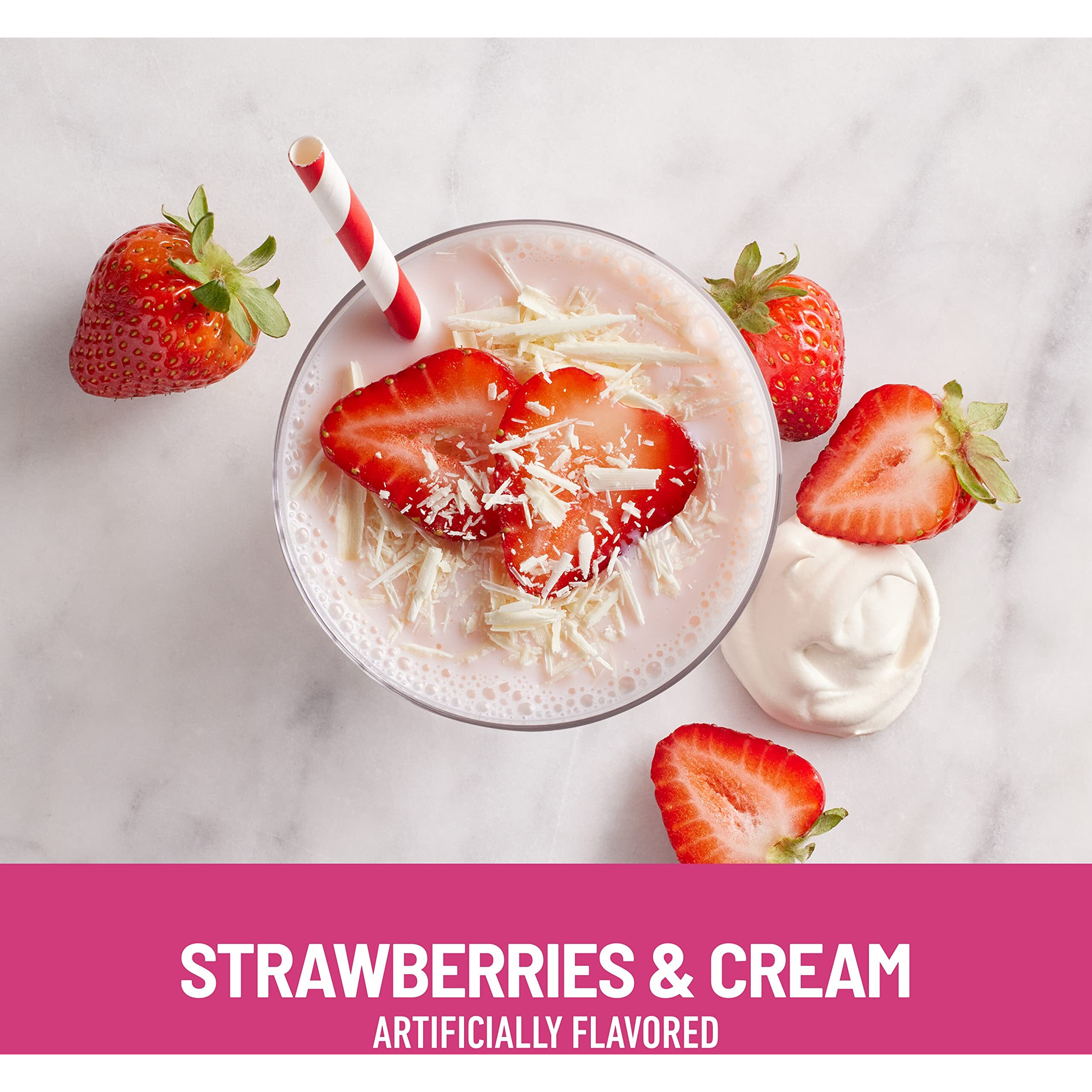 Slimfast Meal Replacement Powder, Original Strawberries & Cream, Shake Mix, 10G Of Protein, 14 Servings (Pack Of 3) (Packaging May Vary)