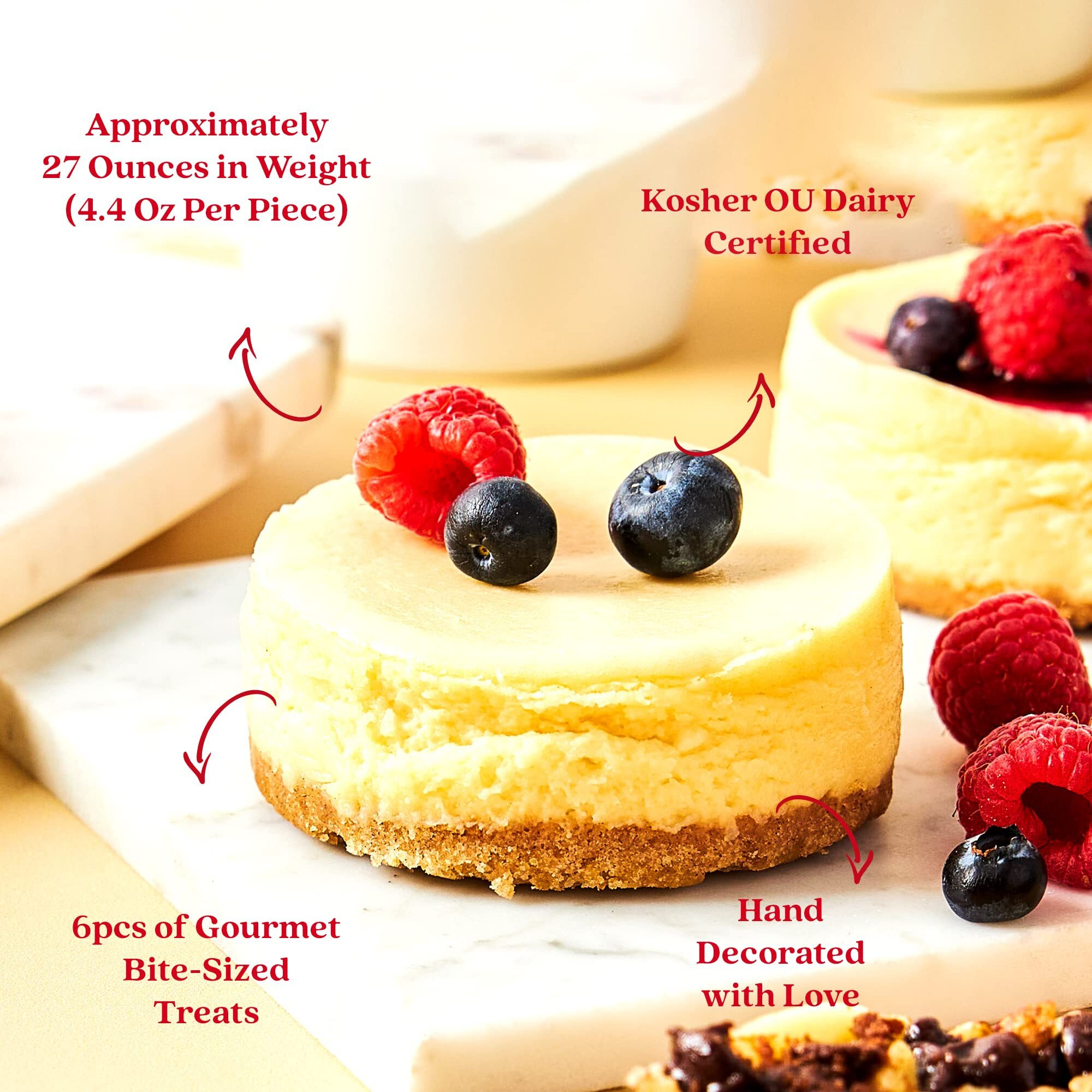 David's Cookies New York Mini Cheesecakes - Fresh Baked, Soft, And Delicious Gift Idea - Great For Sharing At Parties, Events, Or With Family And Friends (6Pcs)