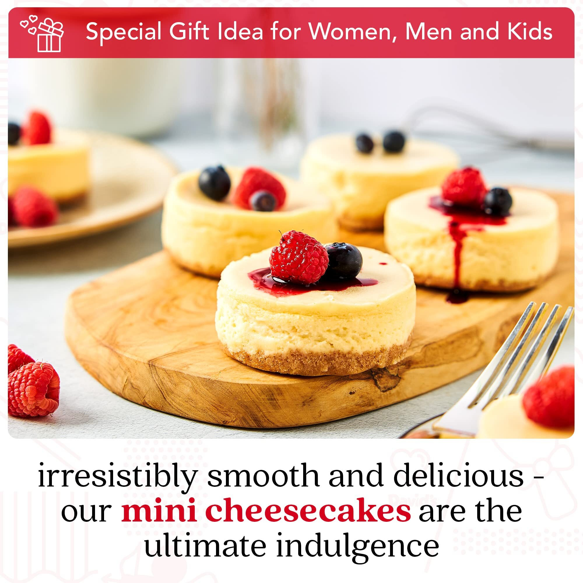 David's Cookies New York Mini Cheesecakes - Fresh Baked, Soft, And Delicious Gift Idea - Great For Sharing At Parties, Events, Or With Family And Friends (6Pcs)