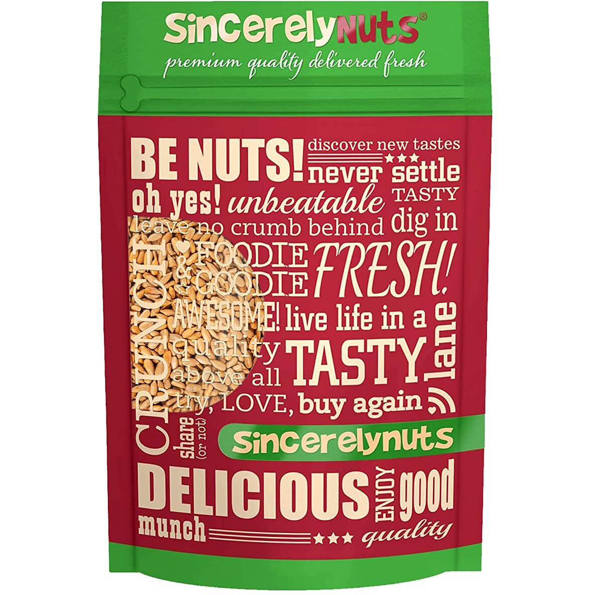 Sincerely Nuts Sunflower Seeds Roasted And Salted, Hulled | No Shell, Gluten-Free Snack, Vegan, And Kosher Certified, 1(Lb) Bag