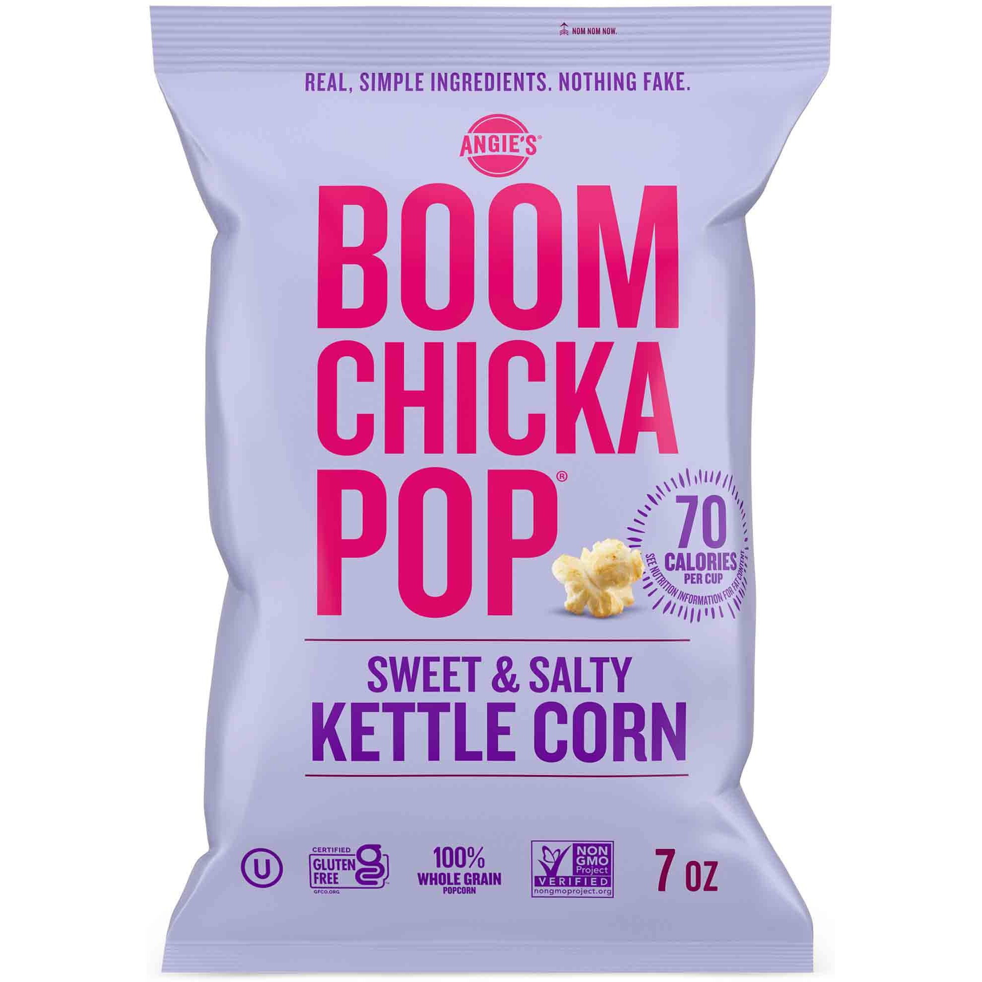 Angies Boomchickapop Sweet & Salty Kettle Corn Popcorn, 7 Ounce Bag (Pack Of 4 Bags)