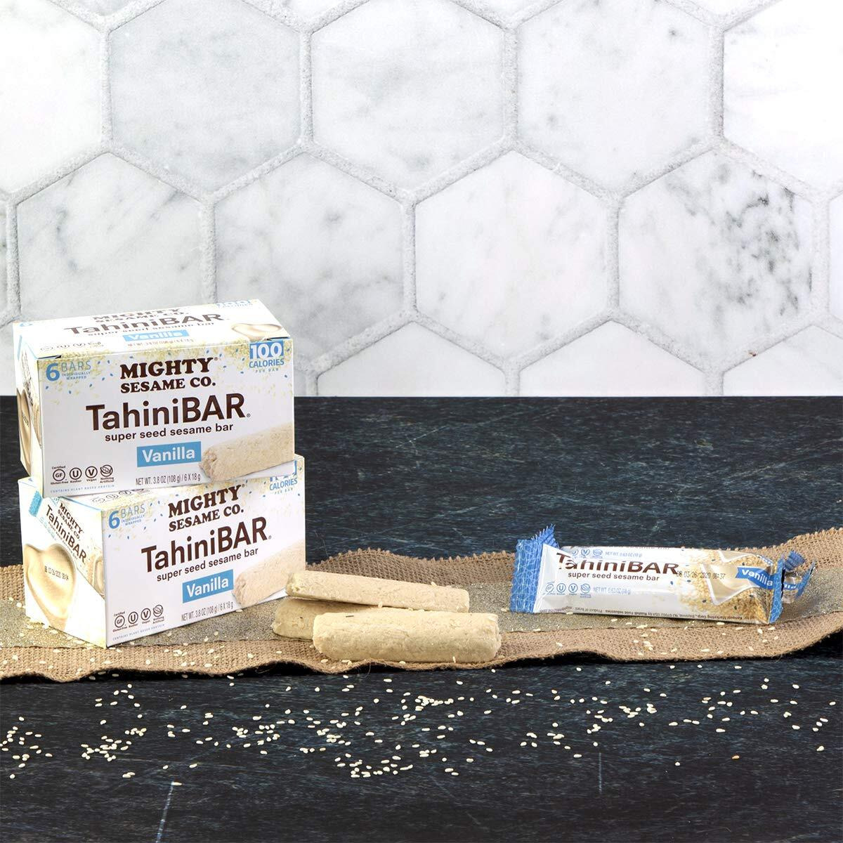 Mighty Sesame Tahinibars (Vanilla, 6 Count Pack Of 2) 100 Calorie Bar, Gluten Free, Vegan, Nothing Artificial, Kosher