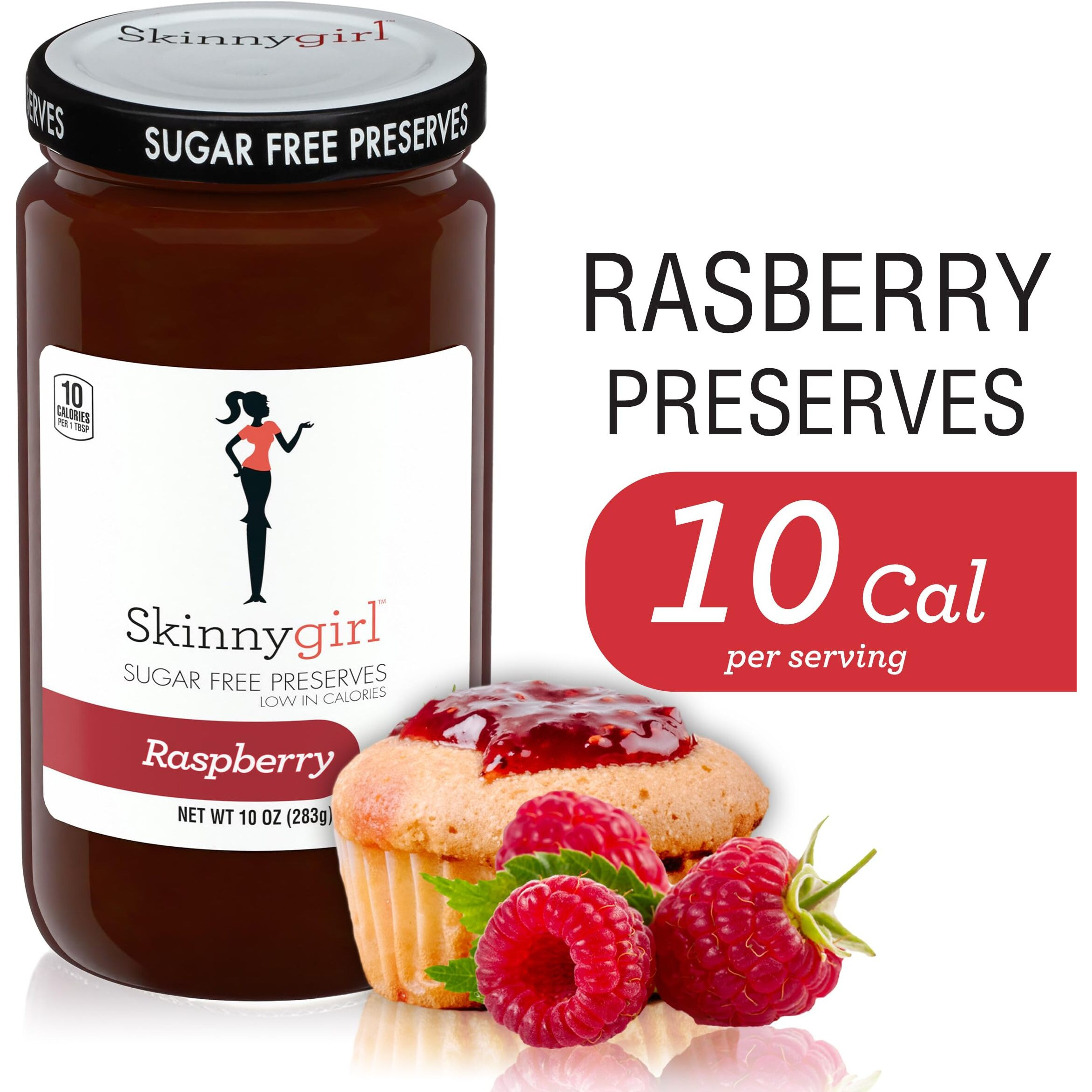 Skinnygirl Sugar Free Kosher Preserves, Raspberry, 10 Ounce (Pack Of 6)