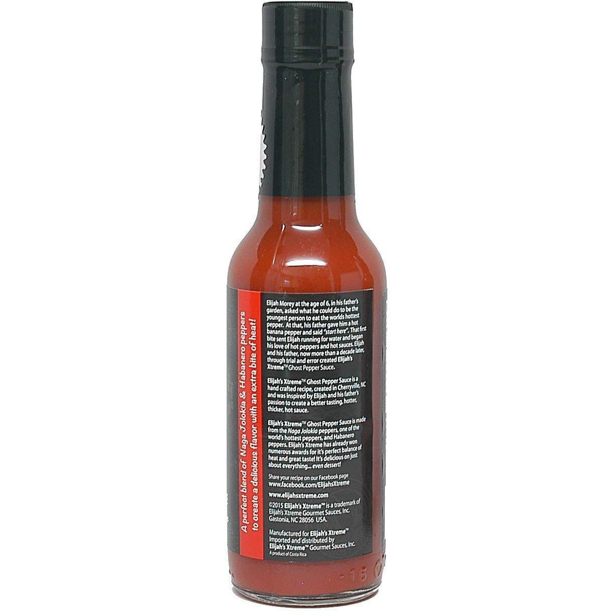 Elijah's Xtreme Ghost Pepper Hot Sauce, Handcrafted Award Winning Blend Of Ghost Peppers, Habanero Garlic & Lime, Extreme Heat & Flavor (5 Oz) (2-Pack) (Xtreme Ghost Pepper & Habanero)
