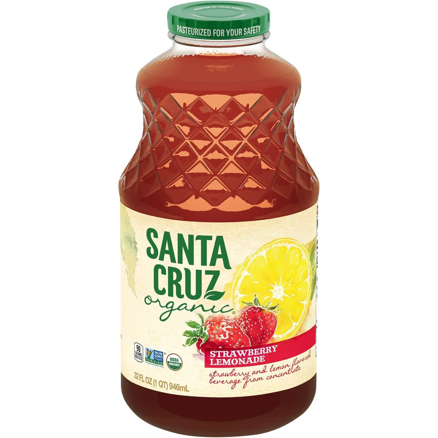 Santa Cruz Organic Strawberry Lemonade, 32 Fl Oz (Pack Of 12)