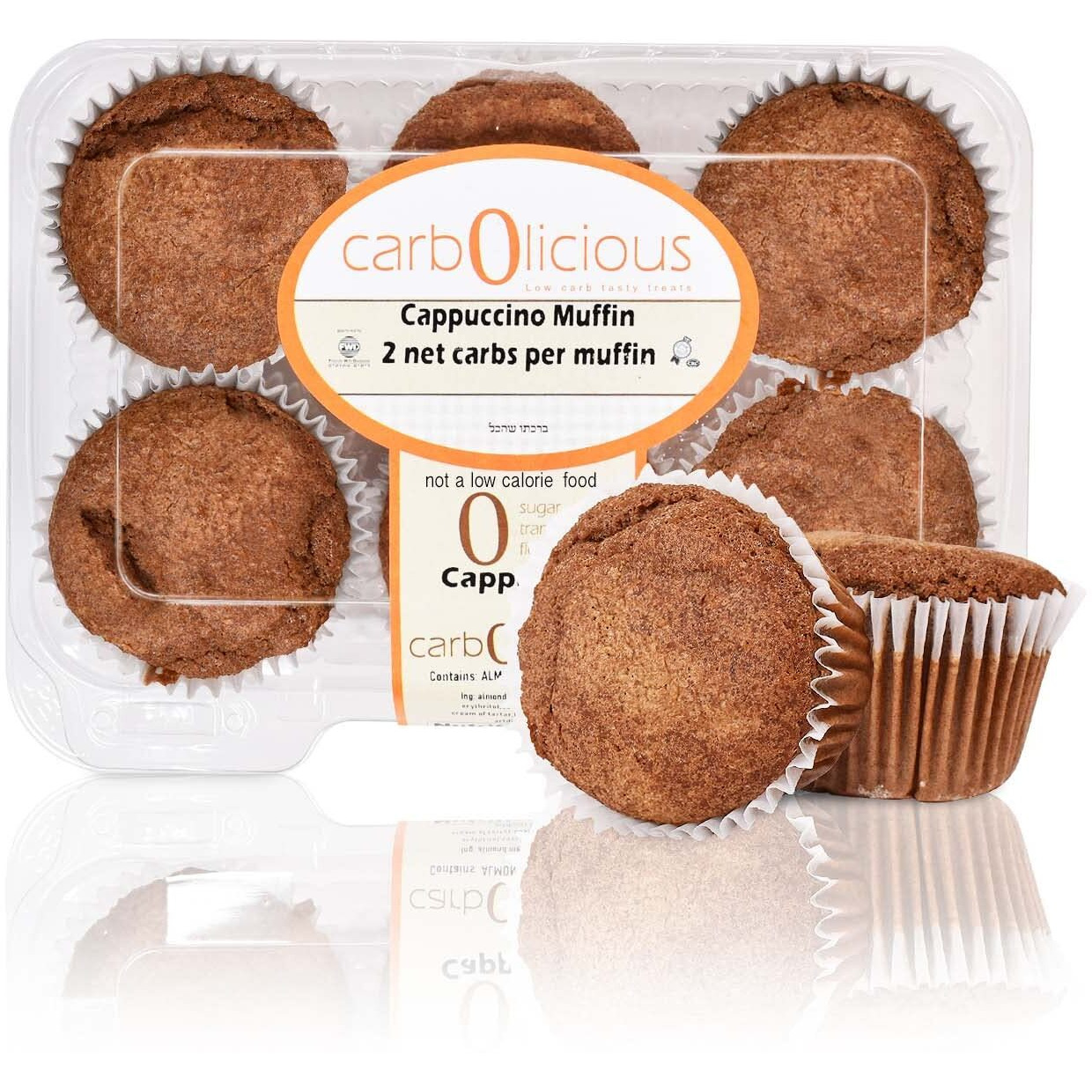Low Carb Cappuccino Muffins [6-Pack] By Carb-O-Licious- Delicious Keto Muffins With Only 2 Net Carbs Each- Sugar Free Healthy Snack With Almond Flour- Best Tasting Low-Carb Diet Treat