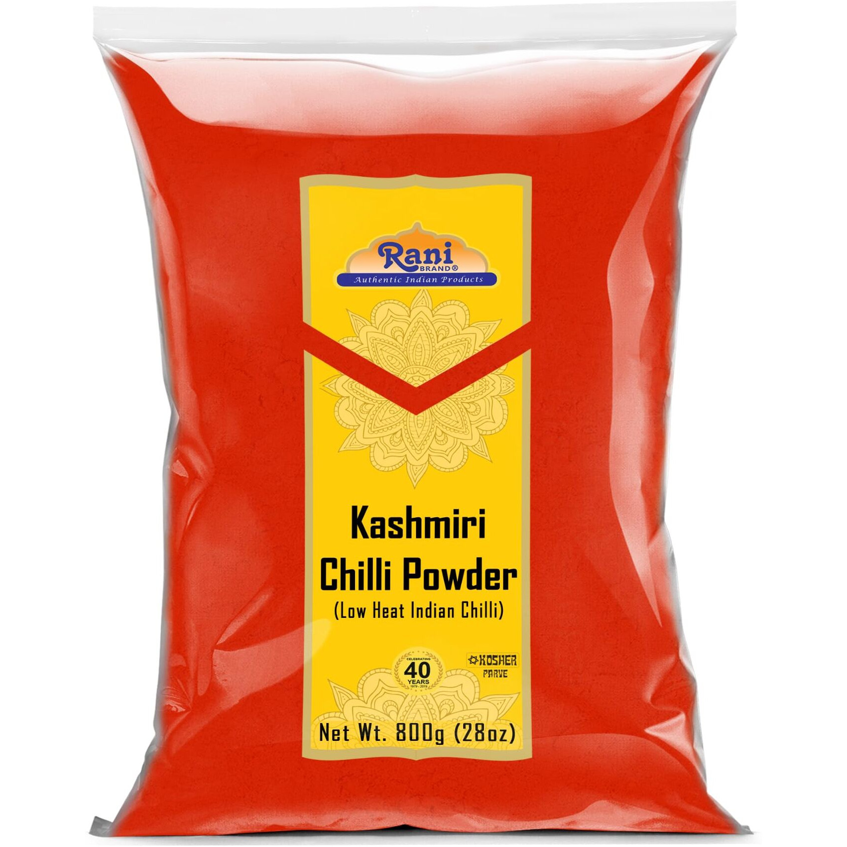 Rani Kashmiri Chilli Powder (Deggi Mirch, Low Heat) Ground Indian Spice 28Oz (800G) ~ All Natural, Salt-Free | Kosher | Vegan | No Colors | Gluten Friendly | Perfect For Deviled Eggs & Other Low Heat Dishes