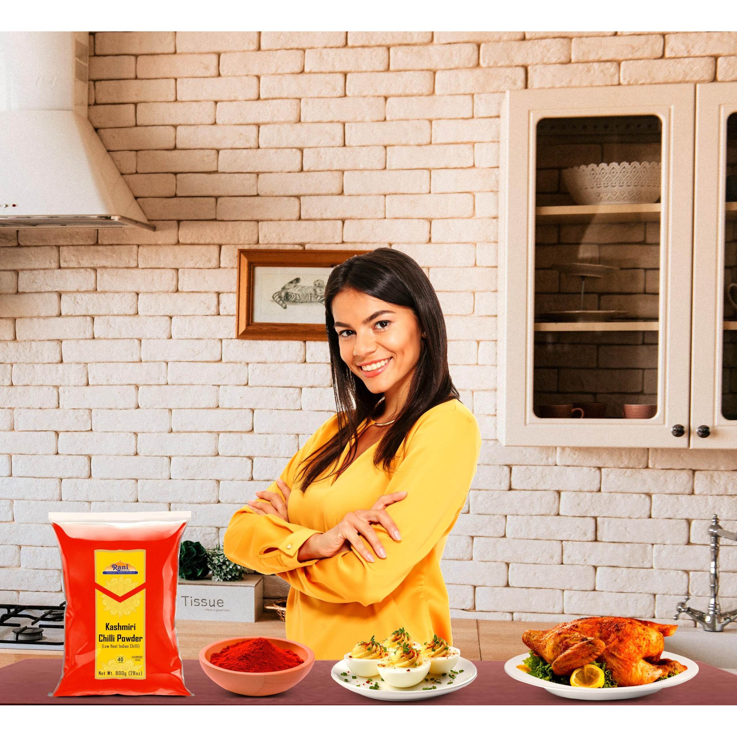 Rani Kashmiri Chilli Powder (Deggi Mirch, Low Heat) Ground Indian Spice 28Oz (800G) ~ All Natural, Salt-Free | Kosher | Vegan | No Colors | Gluten Friendly | Perfect For Deviled Eggs & Other Low Heat Dishes