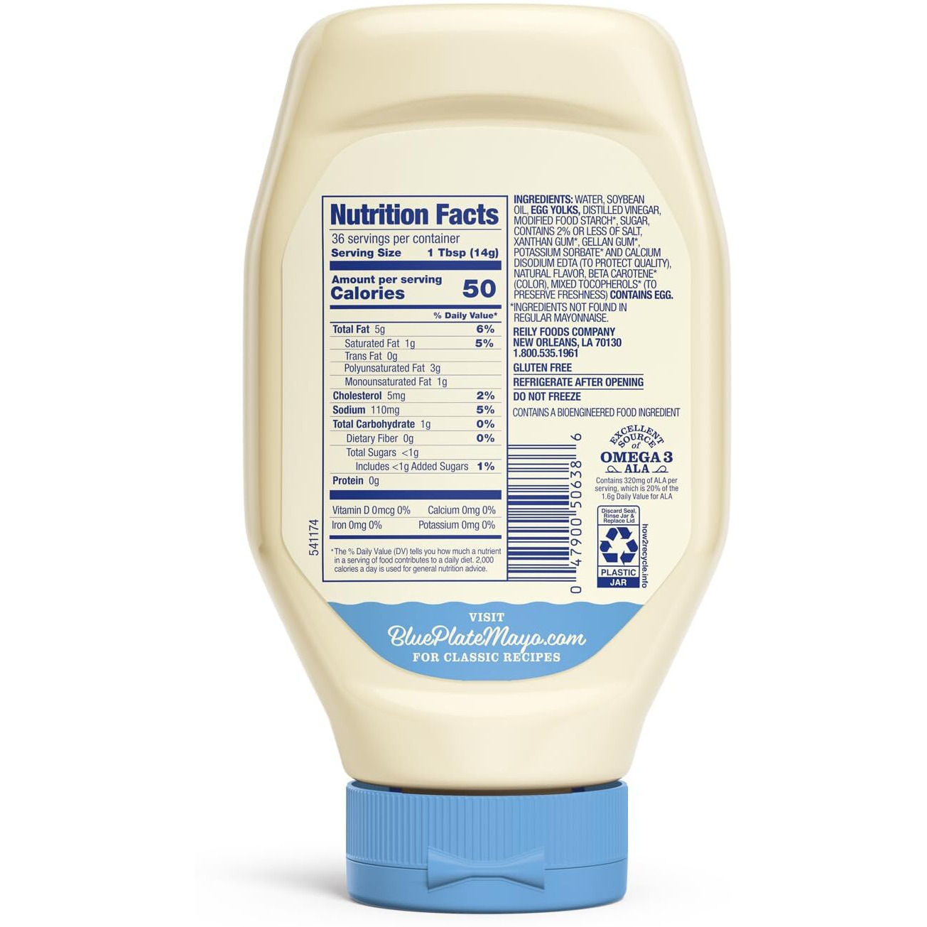 Blue Plate Light Mayonnaise, 18 Fl Oz Squeeze Bottle (Pack Of 6)