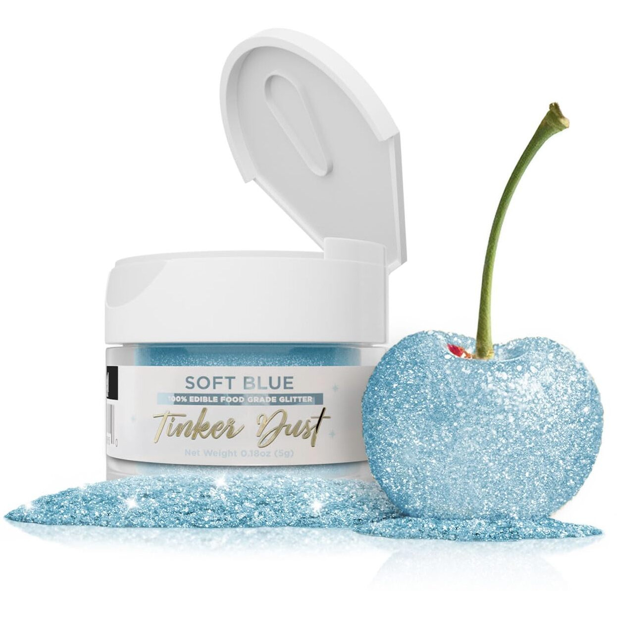 Bakell Tinker Dust - Soft Blue (5G 1X Jar) | Edible Glitter For Cakes, Cupcakes, Cake Pops, Drinks