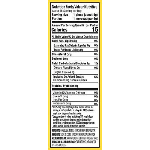 Gem Gem Ginger Candy Chewy Ginger Chews (Lemon, 6.5Oz, Pack Of 2)