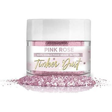 Bakell Tinker Dust - Pink Rose (5G 1X Jar) | Edible Glitter For Cakes, Cupcakes, Cake Pops, Drinks