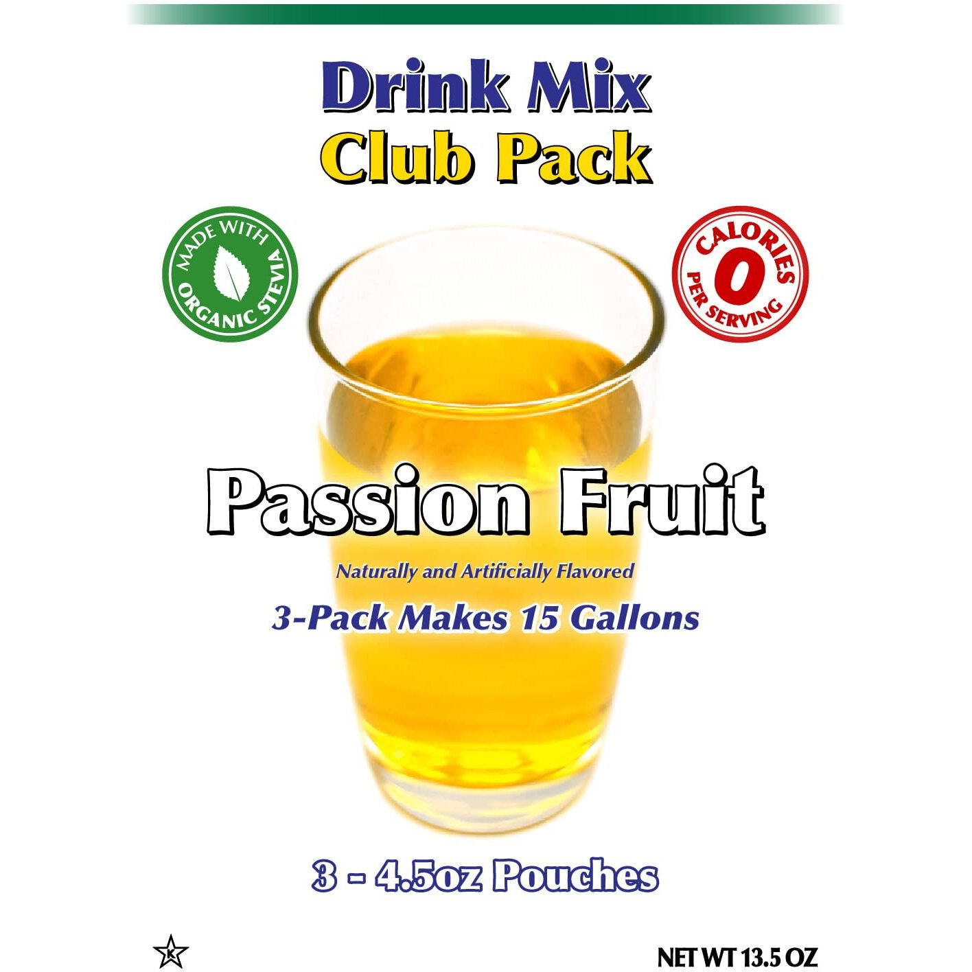 Gramzero Passion Fruit Zero Calorie Sugar Free Drink Mix, Great For Nutrition Club Loaded Tea, Stevia Sweetened