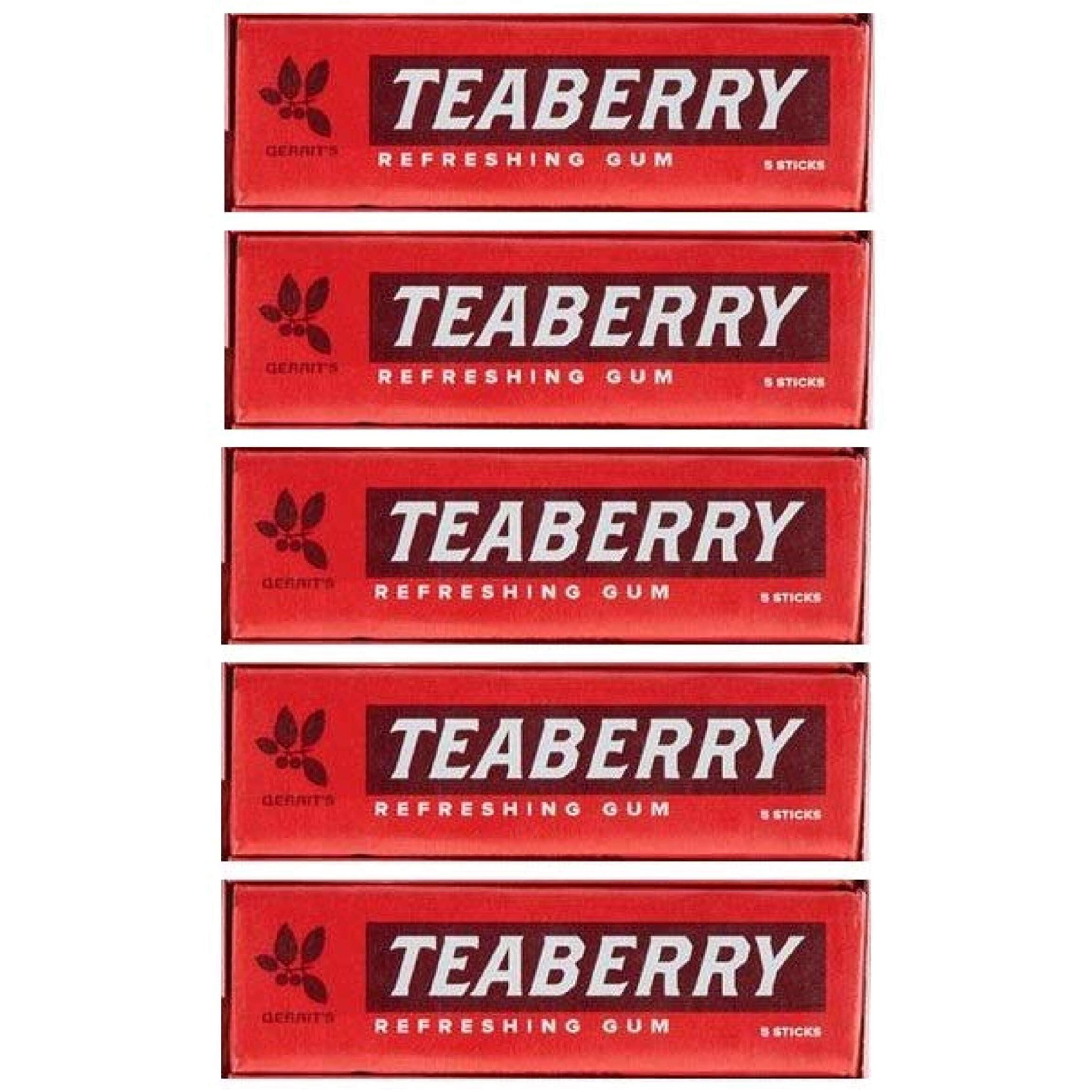 Teaberry Chewing Gum - Classic Retro Nostalgic Yummy Flavor Originated By Clark's Finally Back - Gerrit's Tea Berry Flavor