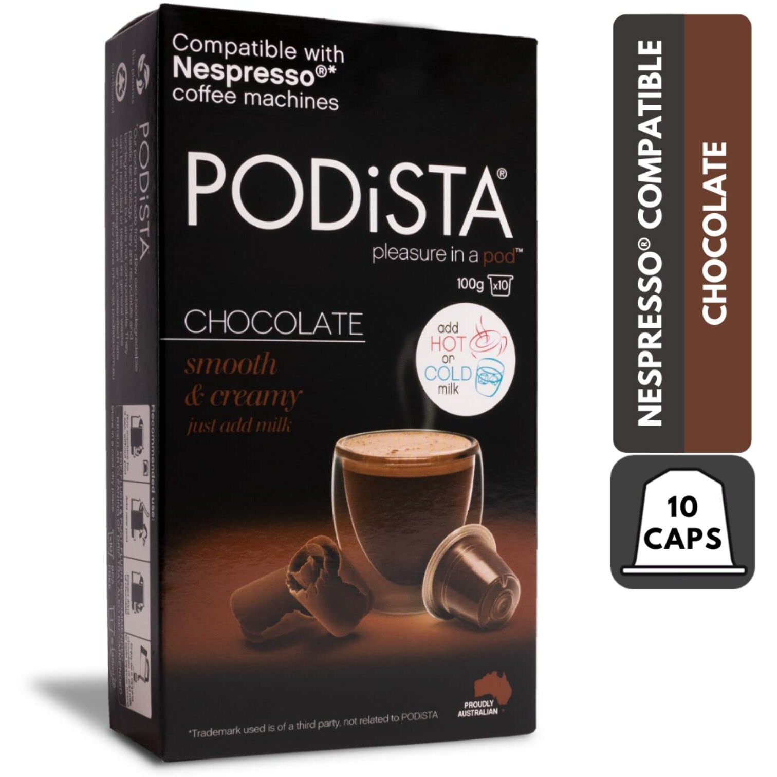 Hot Chocolate Original-Line Nespresso Compatible Capsules Hot Cocoa Pods - Smooth & Creamy - 10 Pod Package