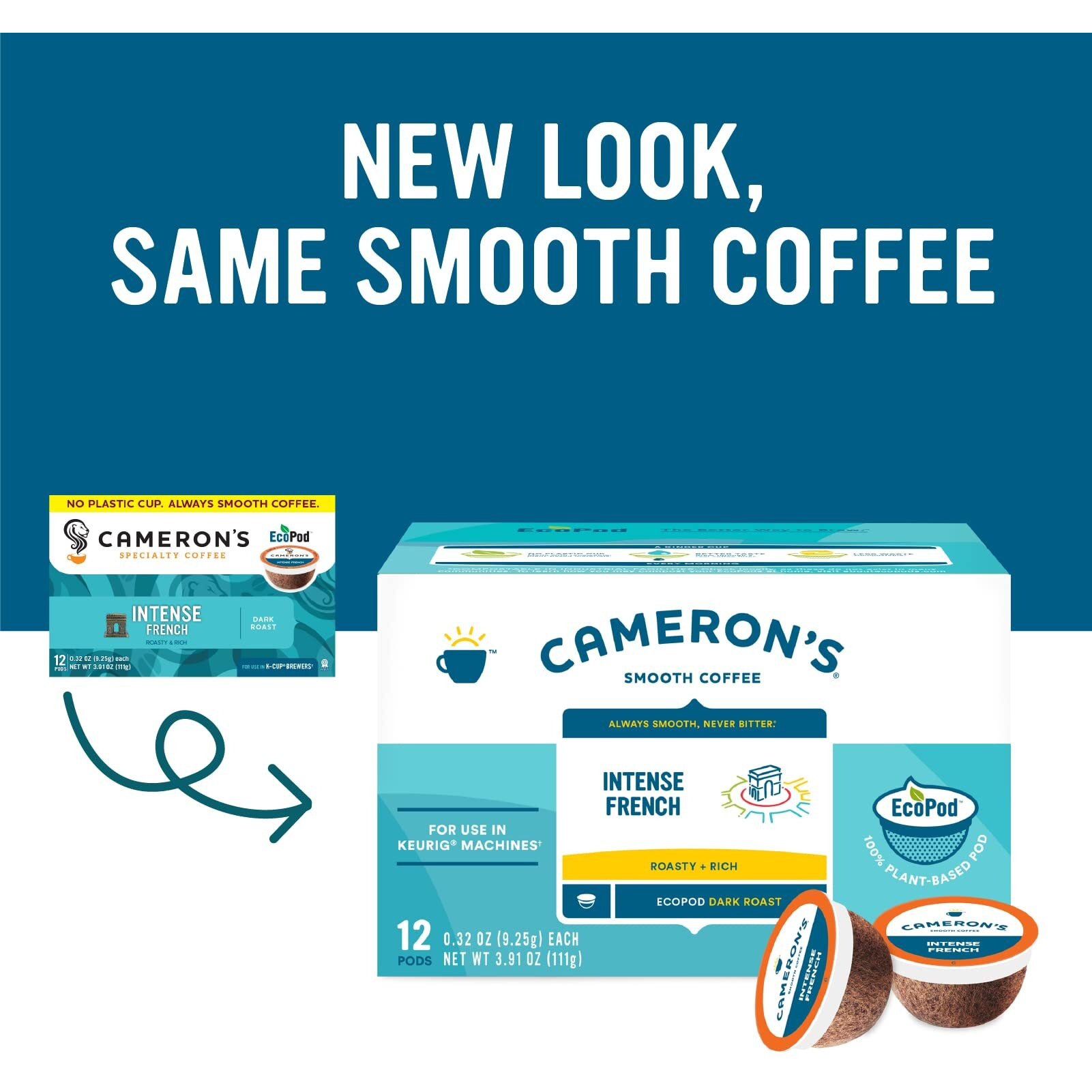 Cameron's Coffee Single Serve Pods, Intense French, 12 Count (Pack Of 1)