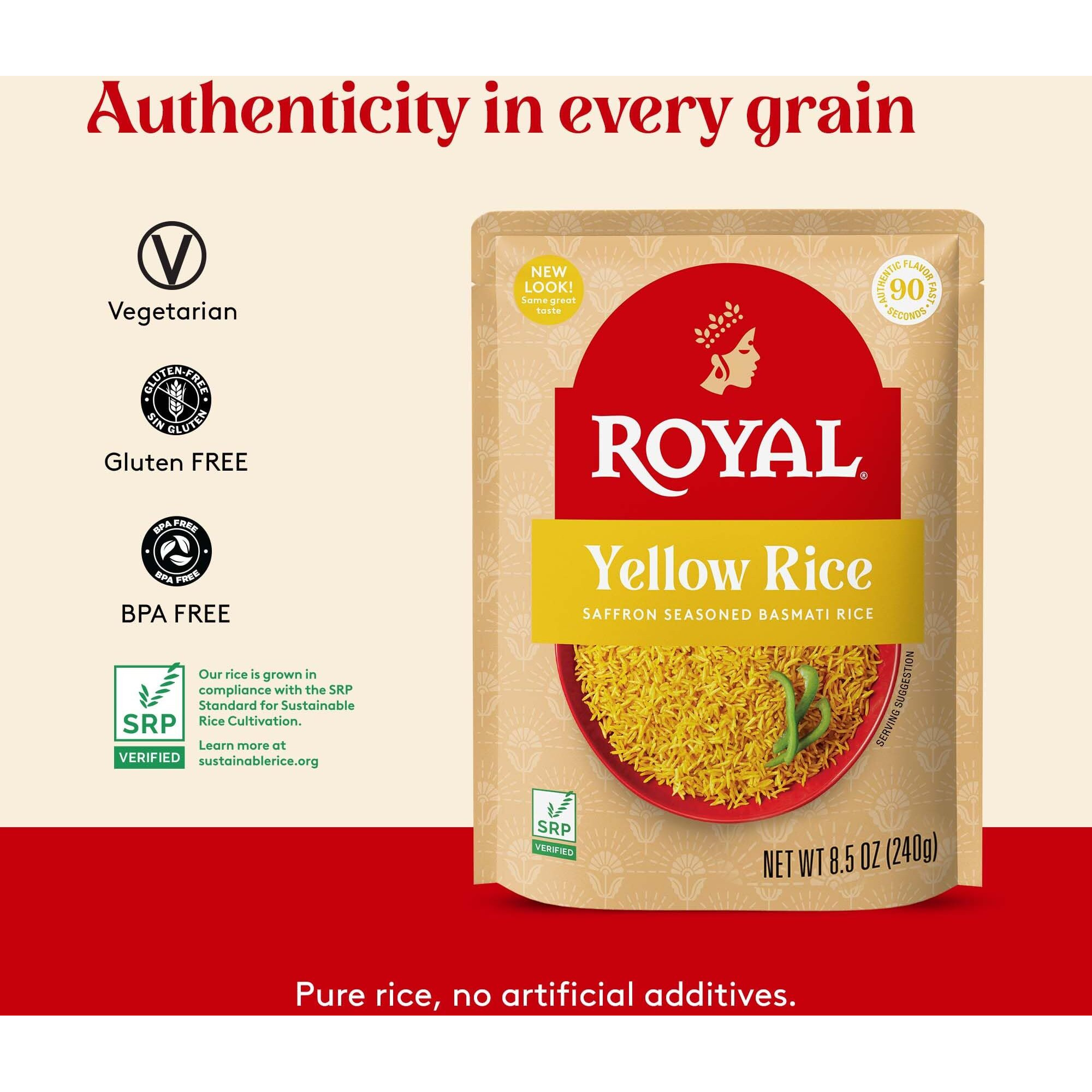 Royal - Ready To Heat Rice - Authentic Yellow Rice, 4 Count