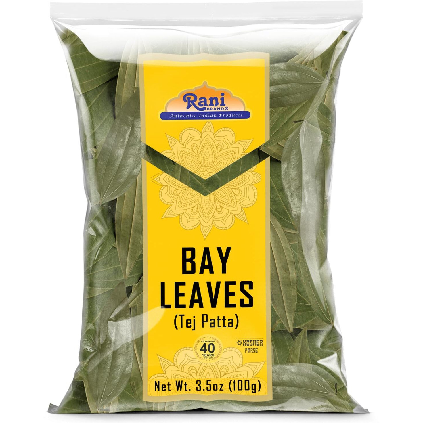 Rani Bay Leaf (Leaves) Whole Spice Hand Selected Extra Large 3.5Oz (100G) ~ All Natural | Gluten Friendly | Non-Gmo | Kosher | Vegan | Indian Origin (Tej Patta)