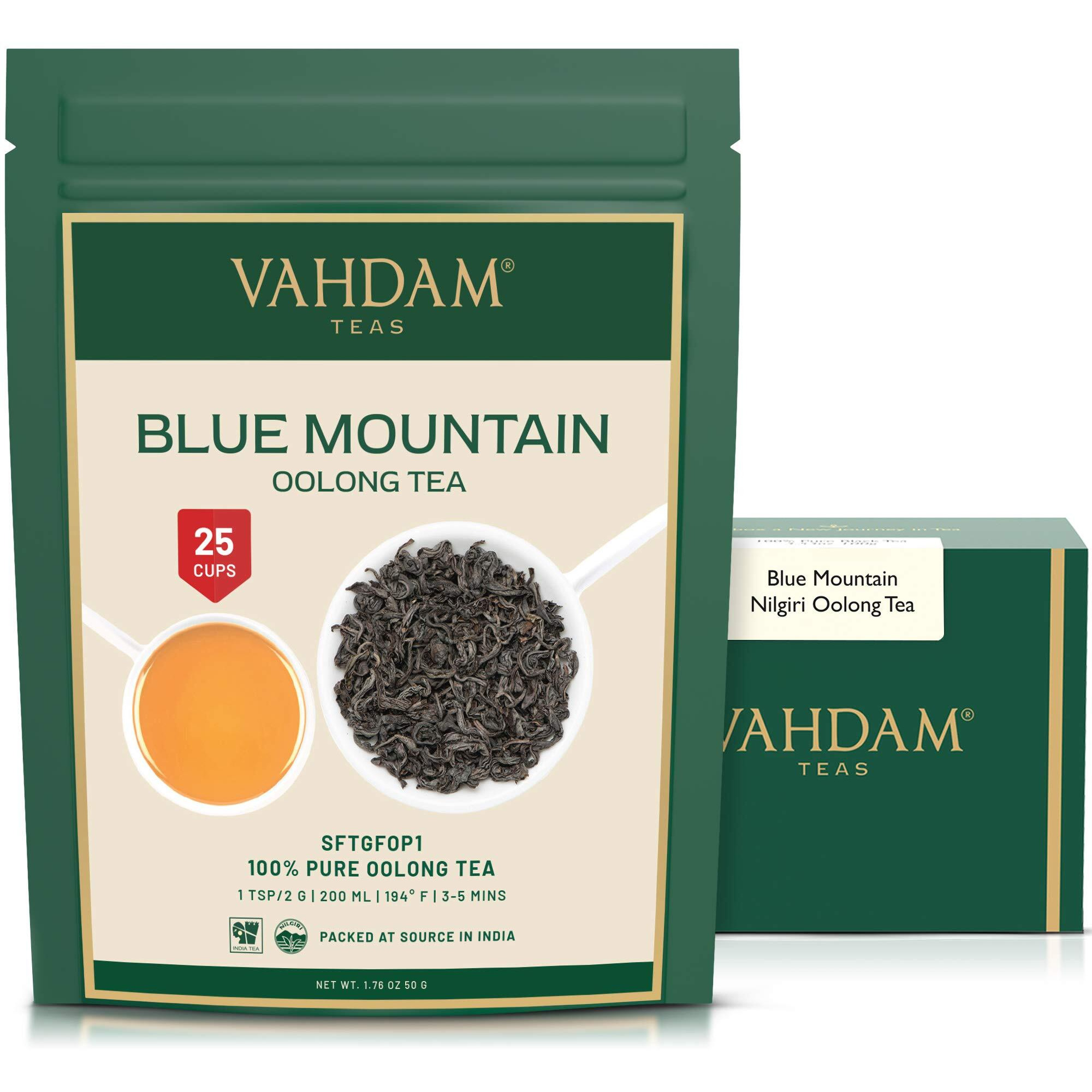Vahdam, Imperial Oolong Tea Leaves From The Blue Mountains (25 Cups/1.76Oz) Tea | Sourced Direct From High Mountain Estates In South India | Loose Leaf | Brew Hot Tea, Iced Tea Or Chai Latte