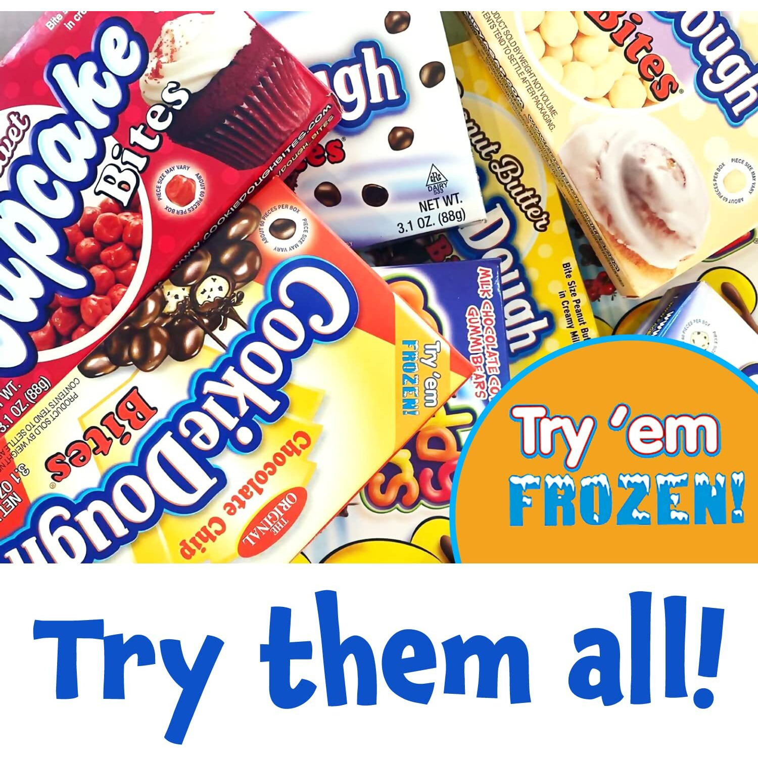 Cookie Dough Bites - Birthday Cake - Chocolate-Covered Edible Cookie Dough Bites - Egg-Free Edible Cookie Dough Candy - 12 Count (3.1 Oz Each)