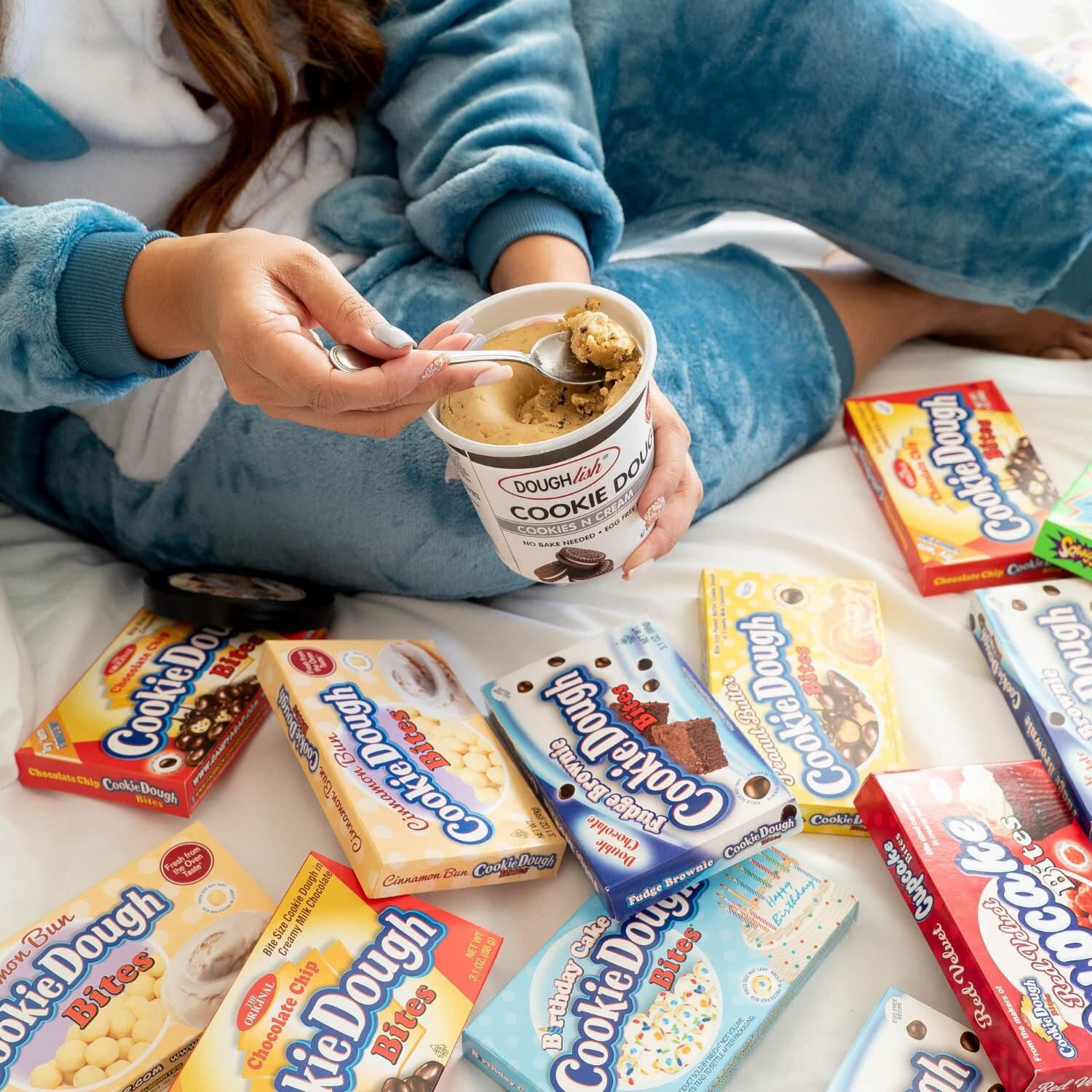 Cookie Dough Bites - Birthday Cake - Chocolate-Covered Edible Cookie Dough Bites - Egg-Free Edible Cookie Dough Candy - 12 Count (3.1 Oz Each)