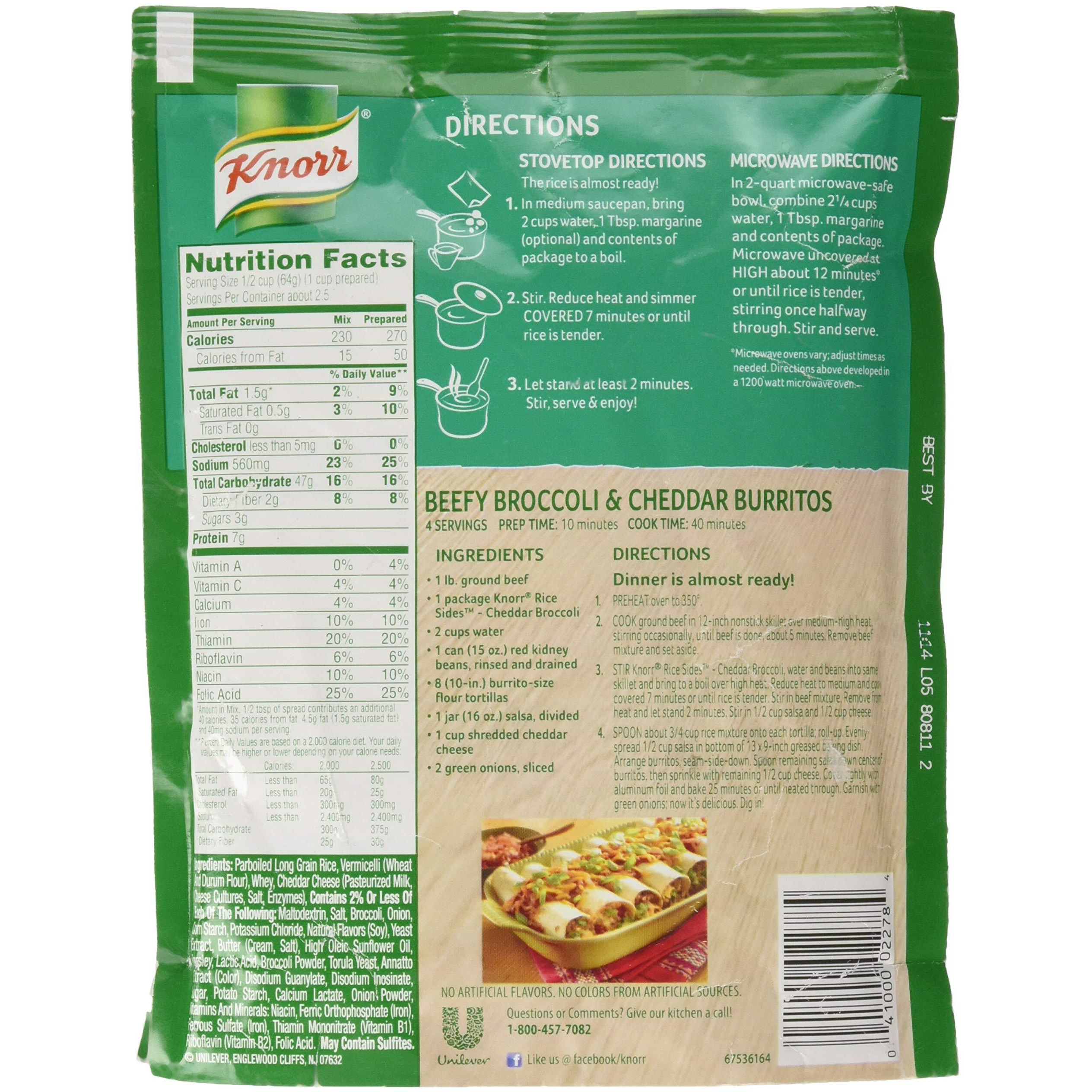 Knorr Rice Sides Dish, Cheddar Broccoli, 5.7 Oz, Pack Of 4