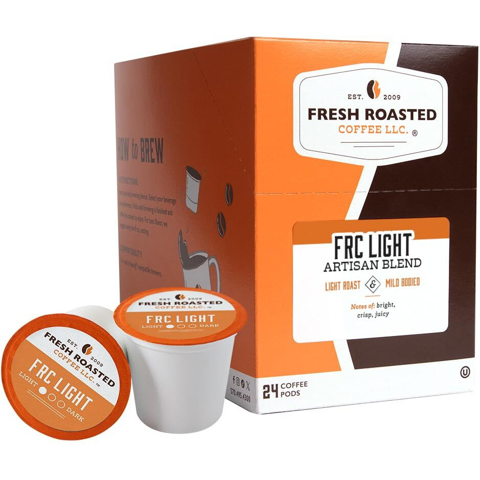 Fresh Roasted Coffee, Frc Light Roast Blend Coffee Pods, Artisan Blend, 24 Count