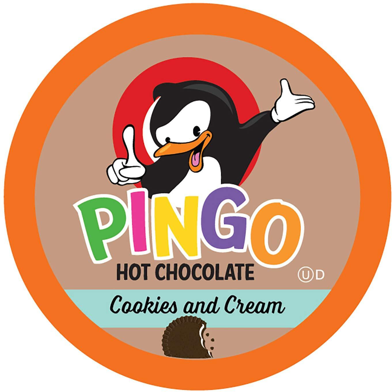 Pingo Hot Chocolate Pods For Keurig K-Cup Brewers, Cookies And Cream 40 Count