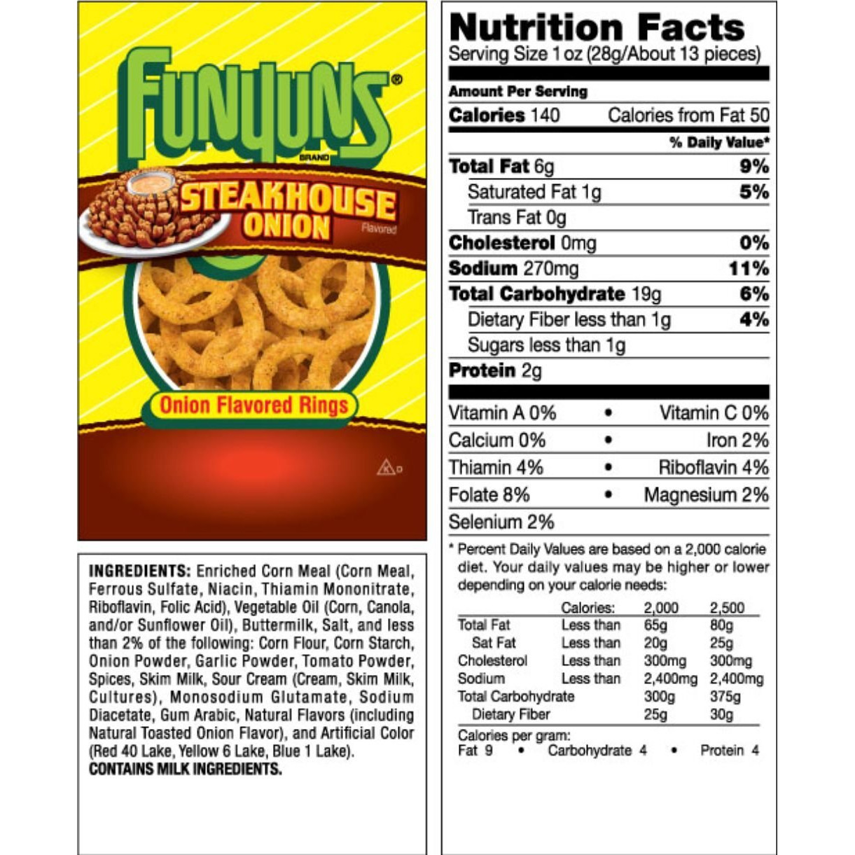 Funyuns Steak House Onion Flavored Rings, 6 Ounce