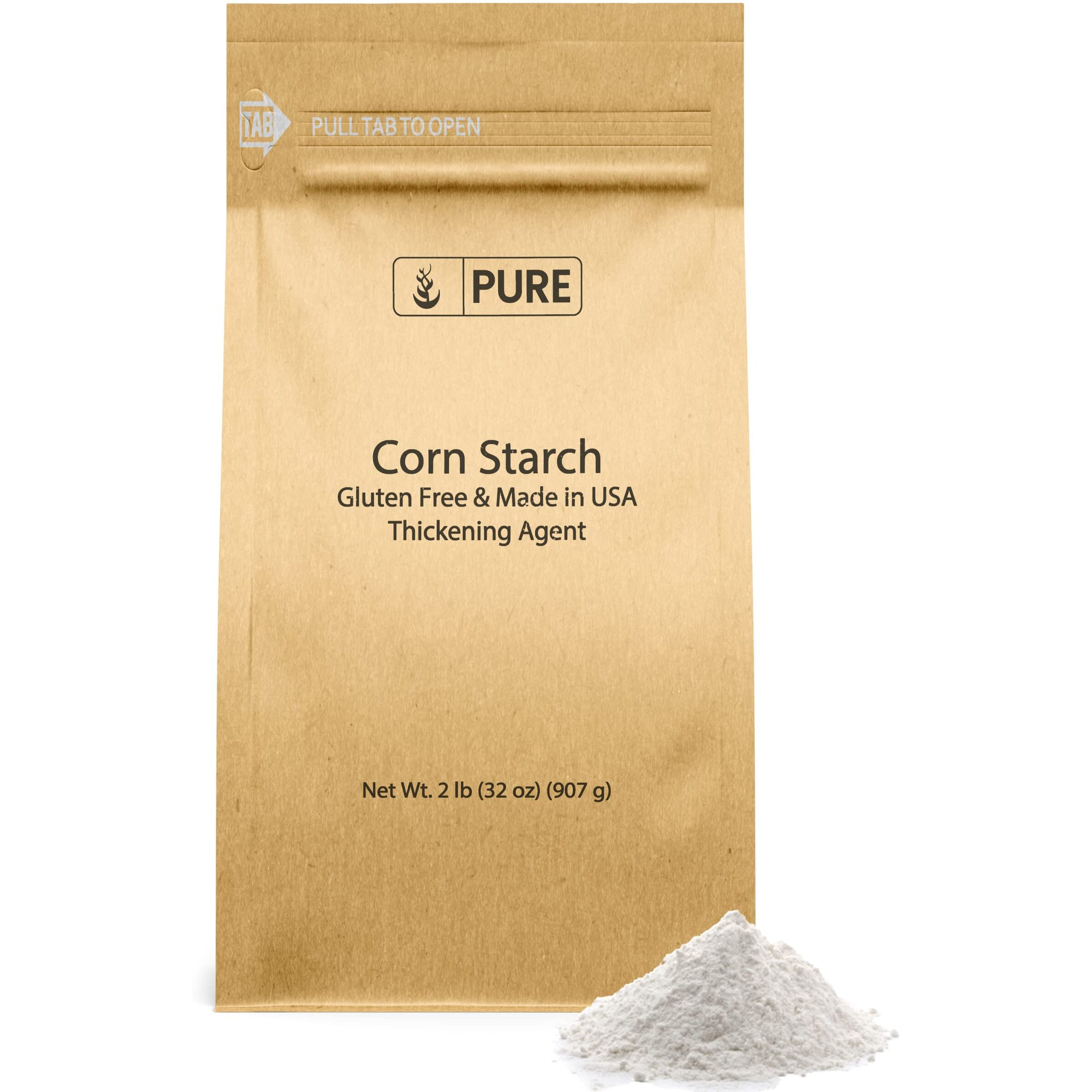 Pure Original Ingredients Corn Starch (2 Lb) Thickener For Sauces, Soup, & Gravy.