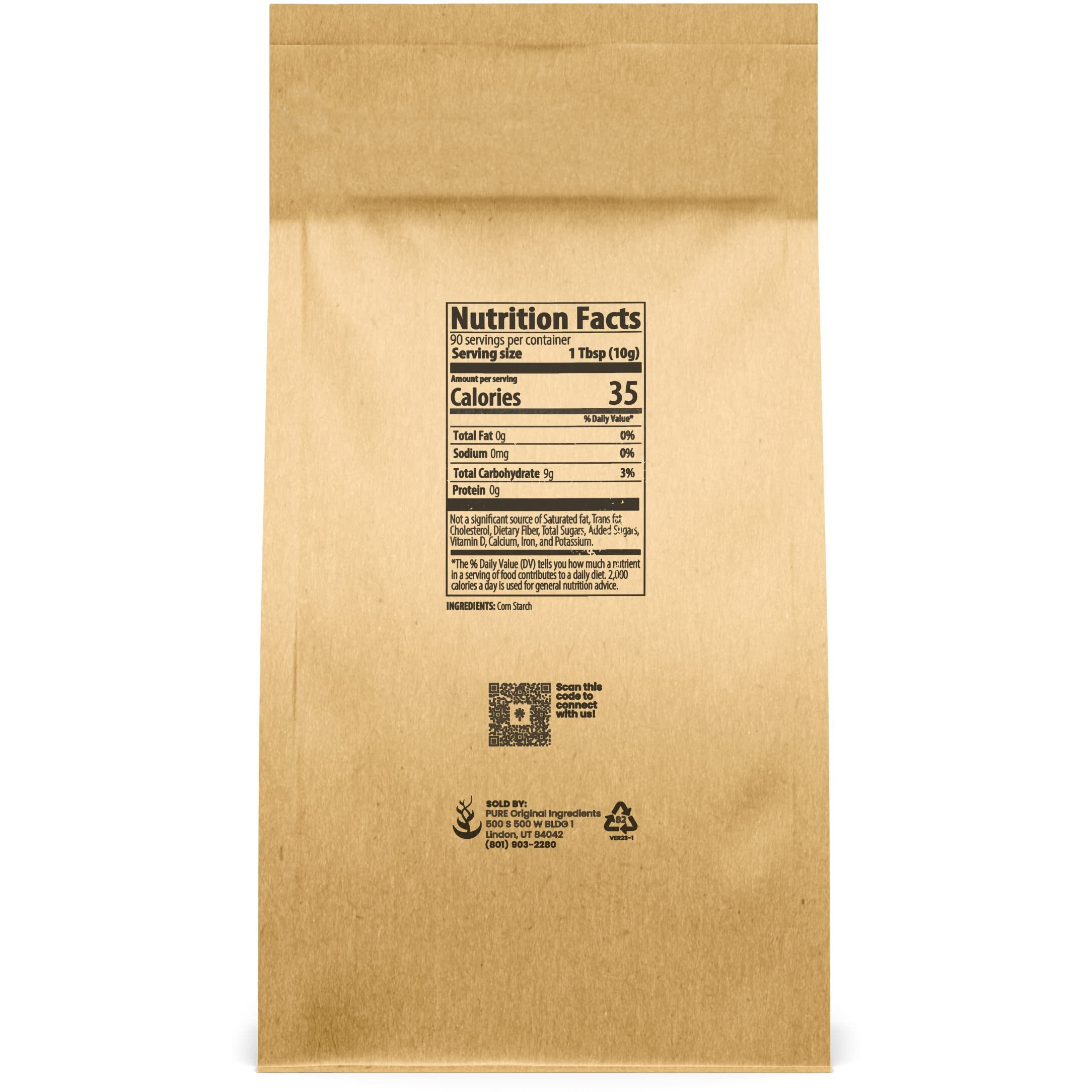 Pure Original Ingredients Corn Starch (2 Lb) Thickener For Sauces, Soup, & Gravy.