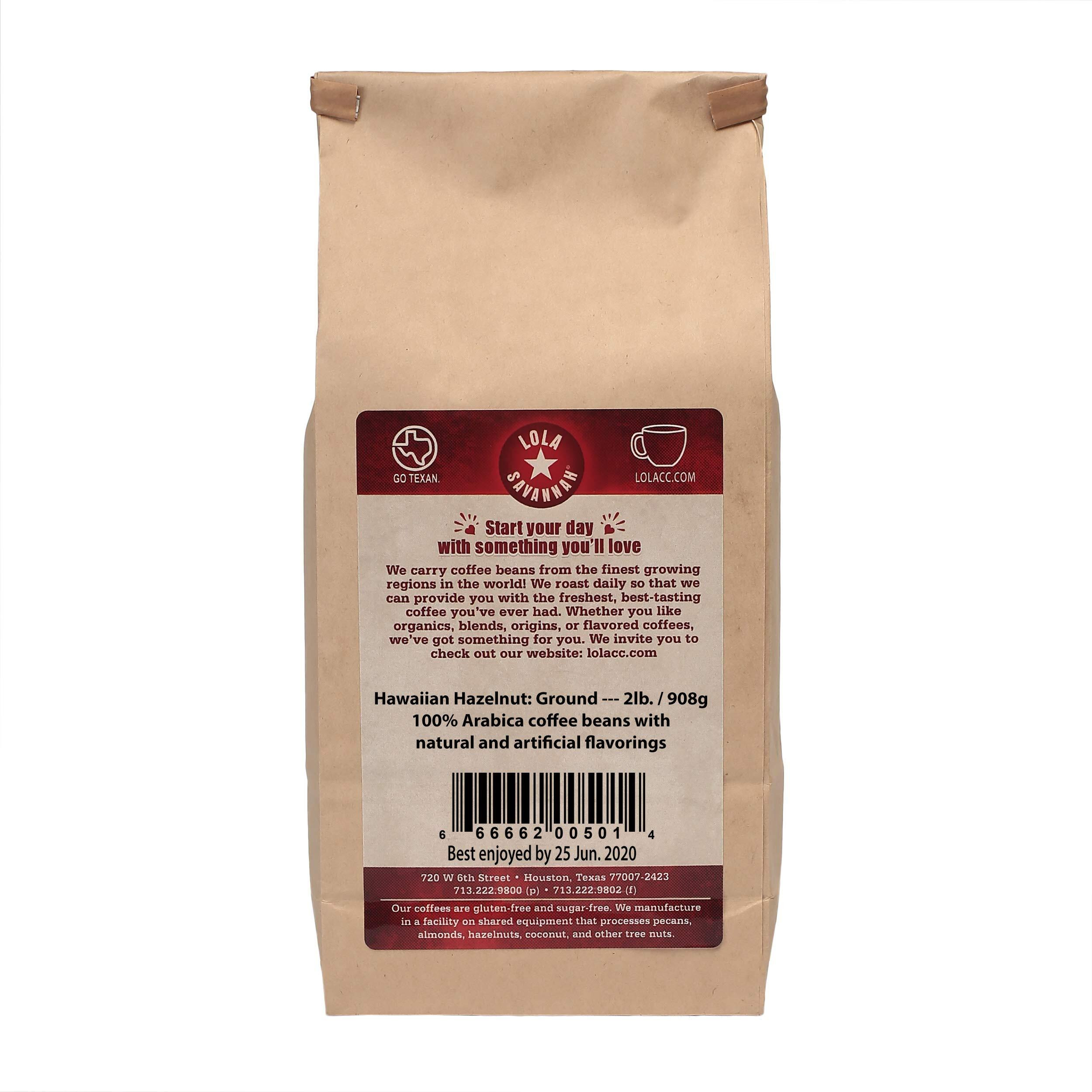 Lola Savannah Hawaiian Hazelnut Ground Caffeinated Coffee, 2Lb