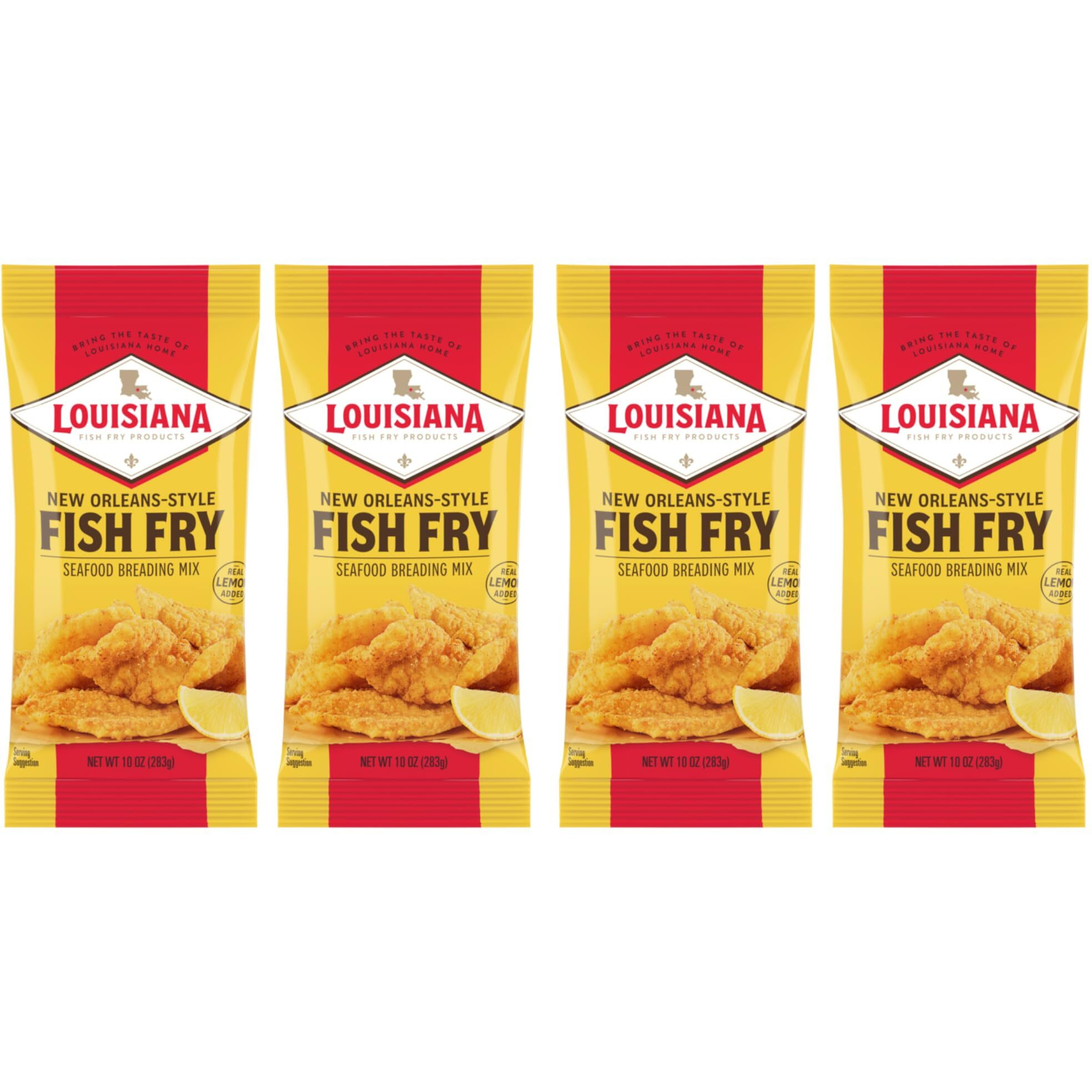 Louisiana Fish Fry Products New Orleans Style Lemon Fish Fry, 10 Oz (Pack Of 4)