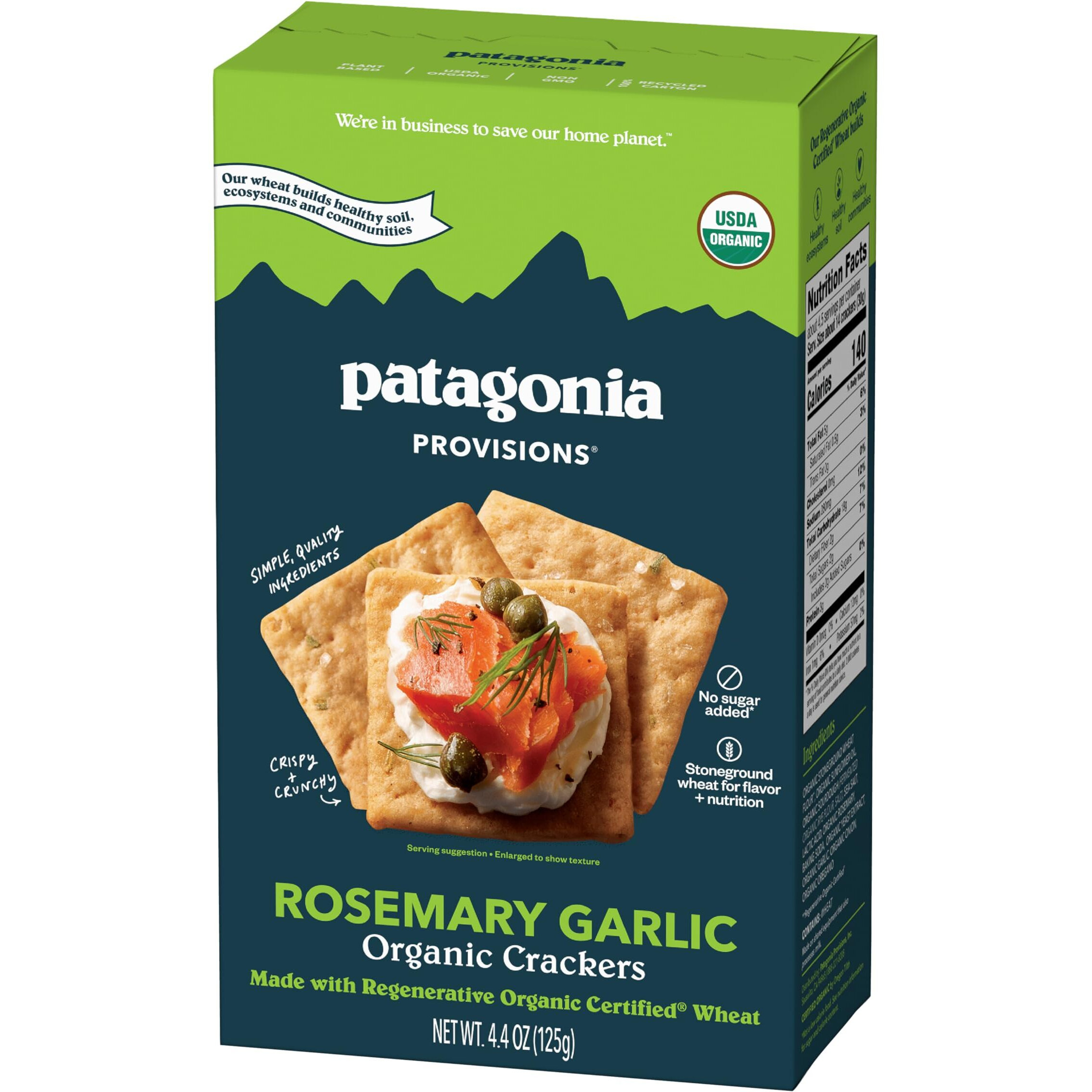 Patagonia Provisions - Rosemary Garlic - Certified Organic Crackers - Non-Gmo, Plant-Based, No Added Sugar