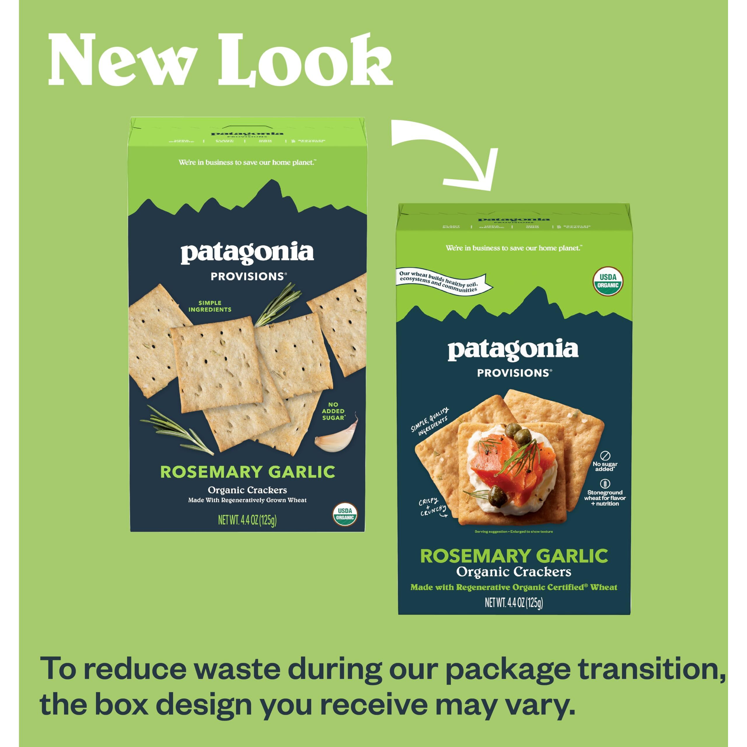 Patagonia Provisions - Rosemary Garlic - Certified Organic Crackers - Non-Gmo, Plant-Based, No Added Sugar