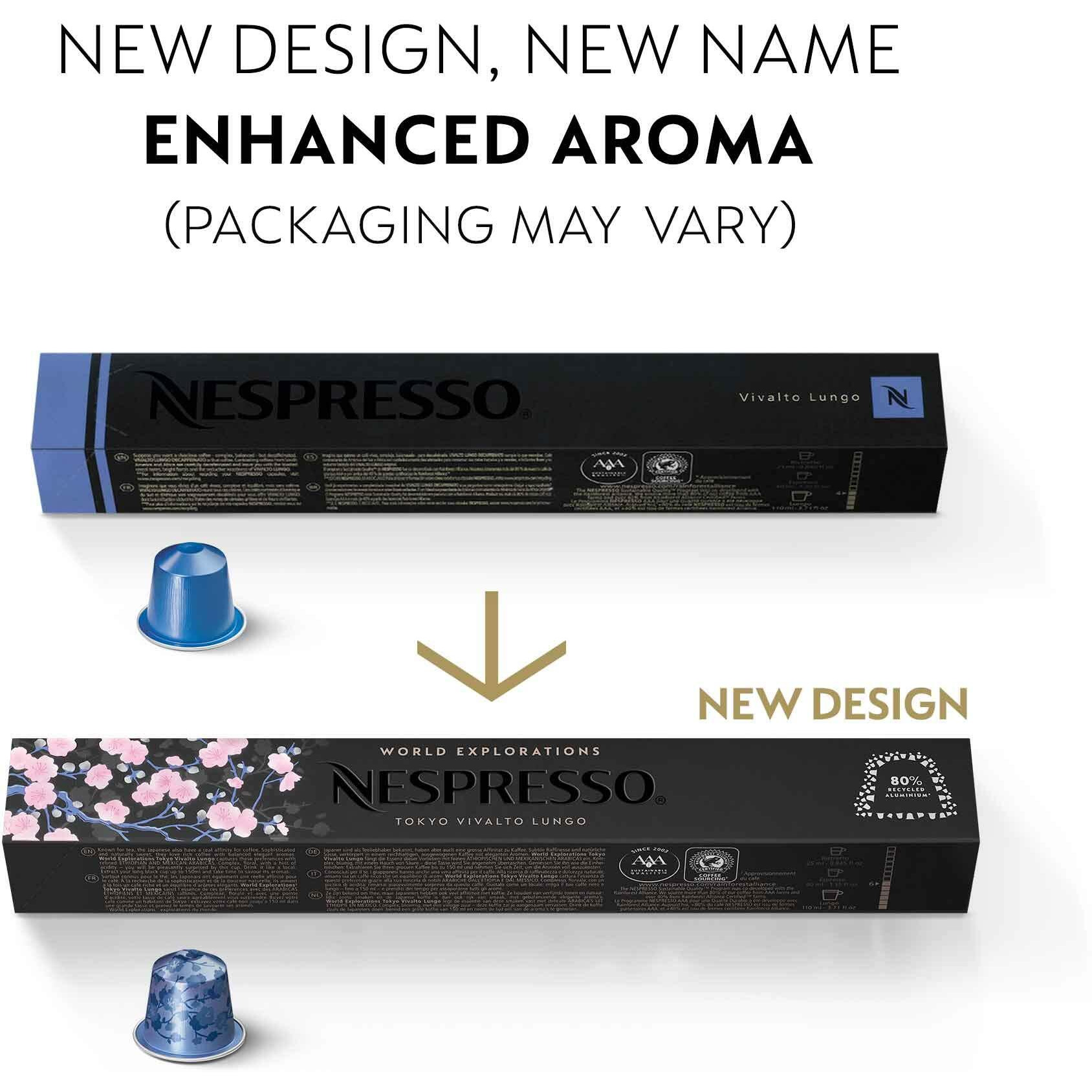 Nespresso Capsules Original Line Tokyo Vivalto Lungo, Medium Roast Coffee, 50 Count Coffee Pods