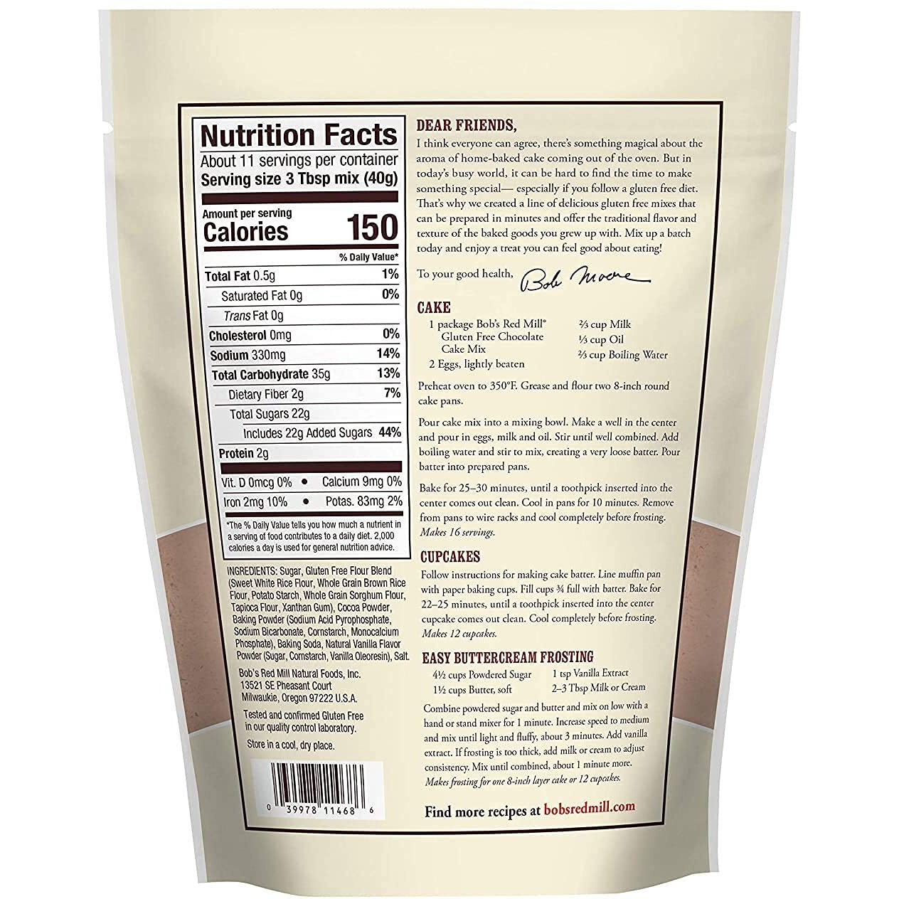 Bob's Red Mill Gluten Free Chocolate Cake Mix, 16 Oz