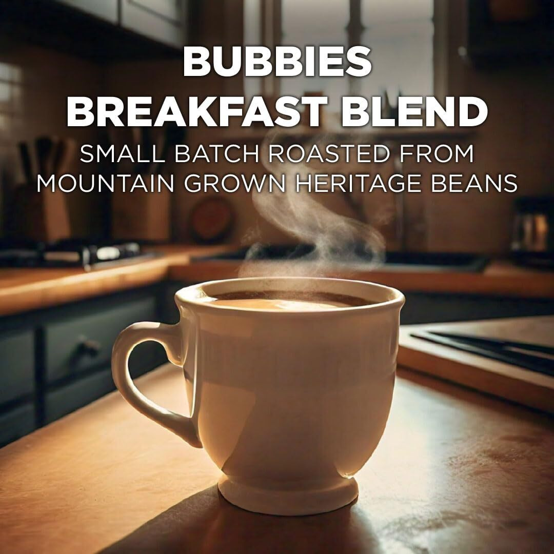 Maud's Breakfast Blend Flavored Coffee Pods, 100 Ct | Bubbies Breakfast Blend Flavor | 100% Arabica Light Roast Coffee | Solar Energy Produced Recyclable Pods Compatible With Keurig K Cups Maker