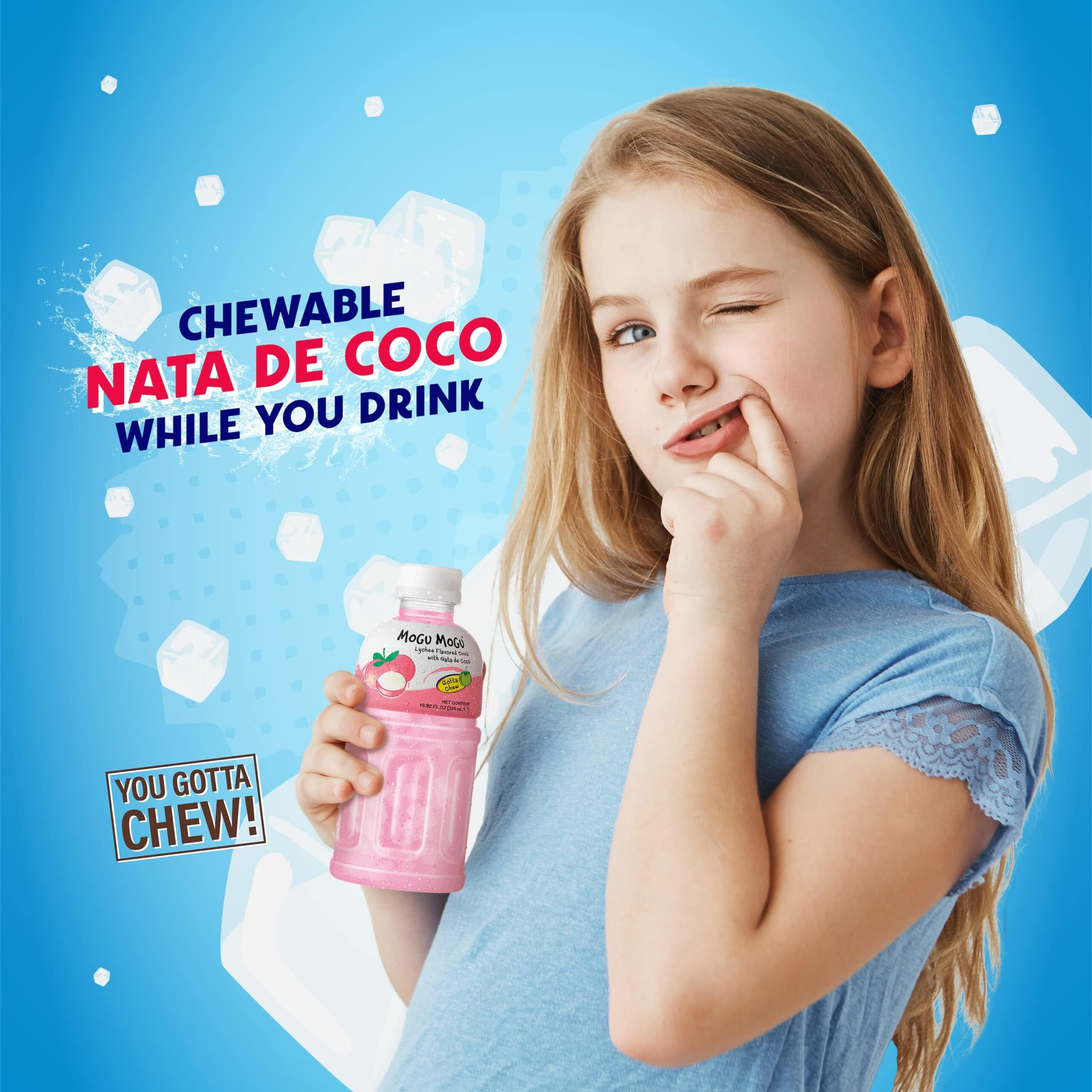 Mogu Mogu Fruit Juice Lychee Juice (6 Packs) Delicious Fruit Juice For Kids. Kids Juice With Nata De Coco, Coconut Jelly. Juices Bottles Made For Adults And Kids Ready To Drink Juices