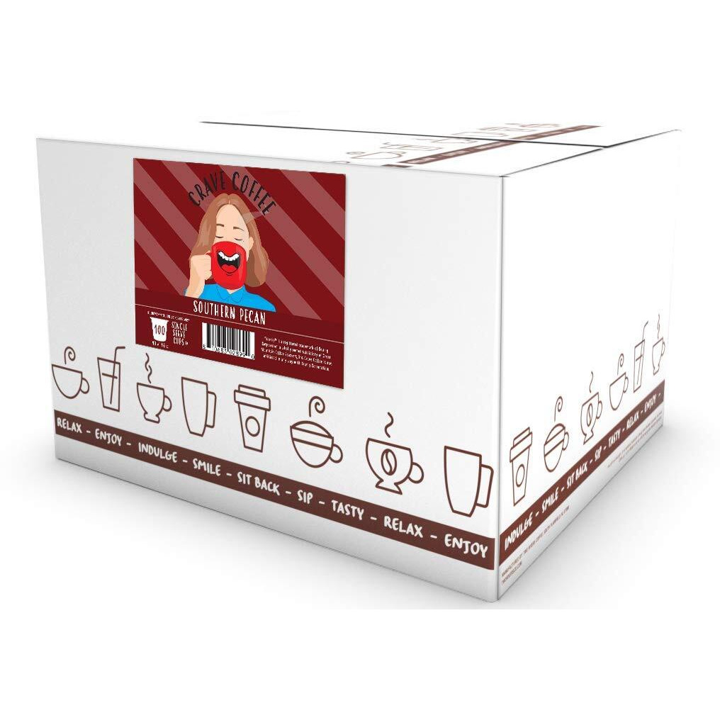 Crave Beverages Flavored Coffee Pods, Compatible With Keurig K-Cup Brewers, Southern Pecan, 100 Count