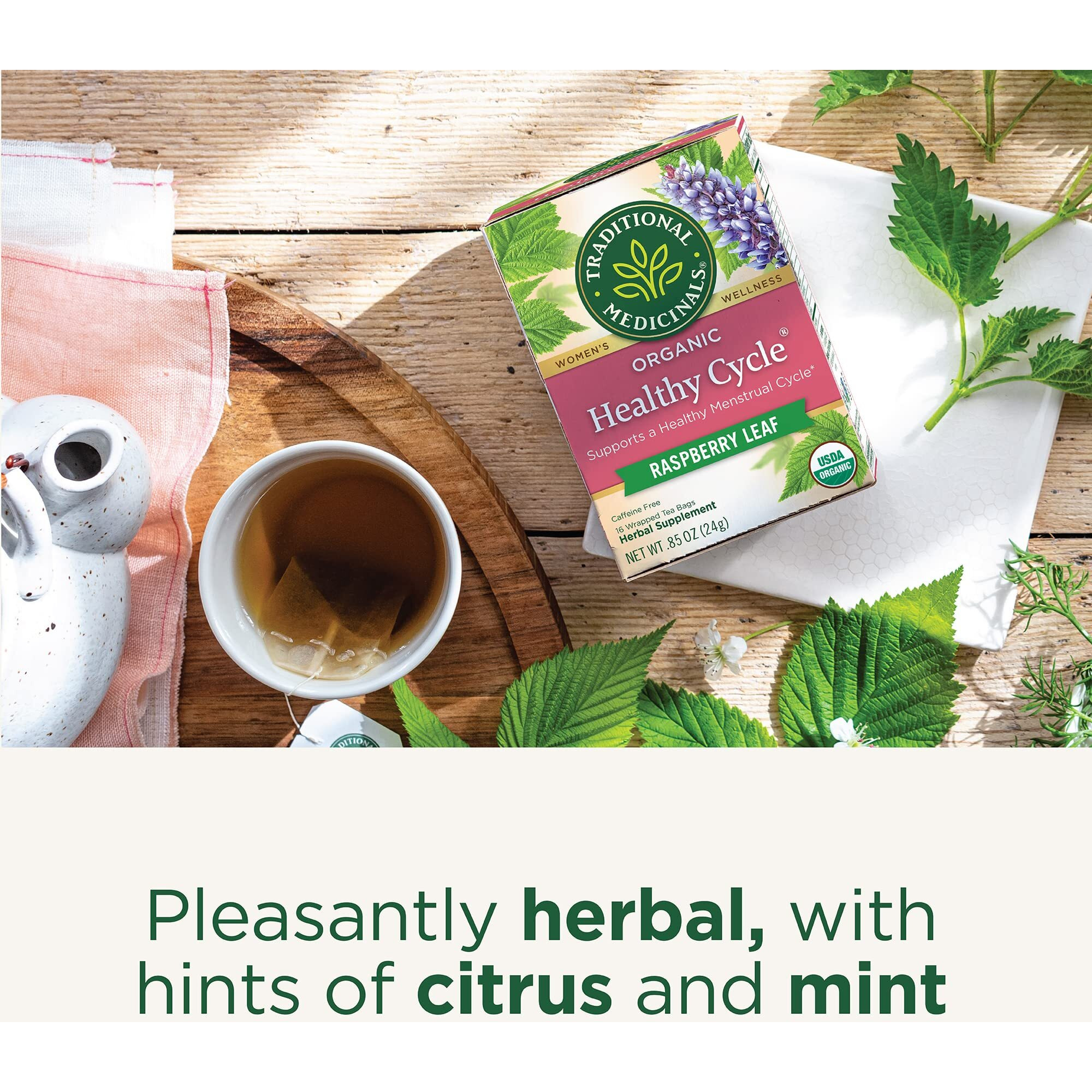 Traditional Medicinals Tea, Organic Healthy Cycle, Supports Healthy Menstrual Cycles, 96 Tea Bags (6 Pack)