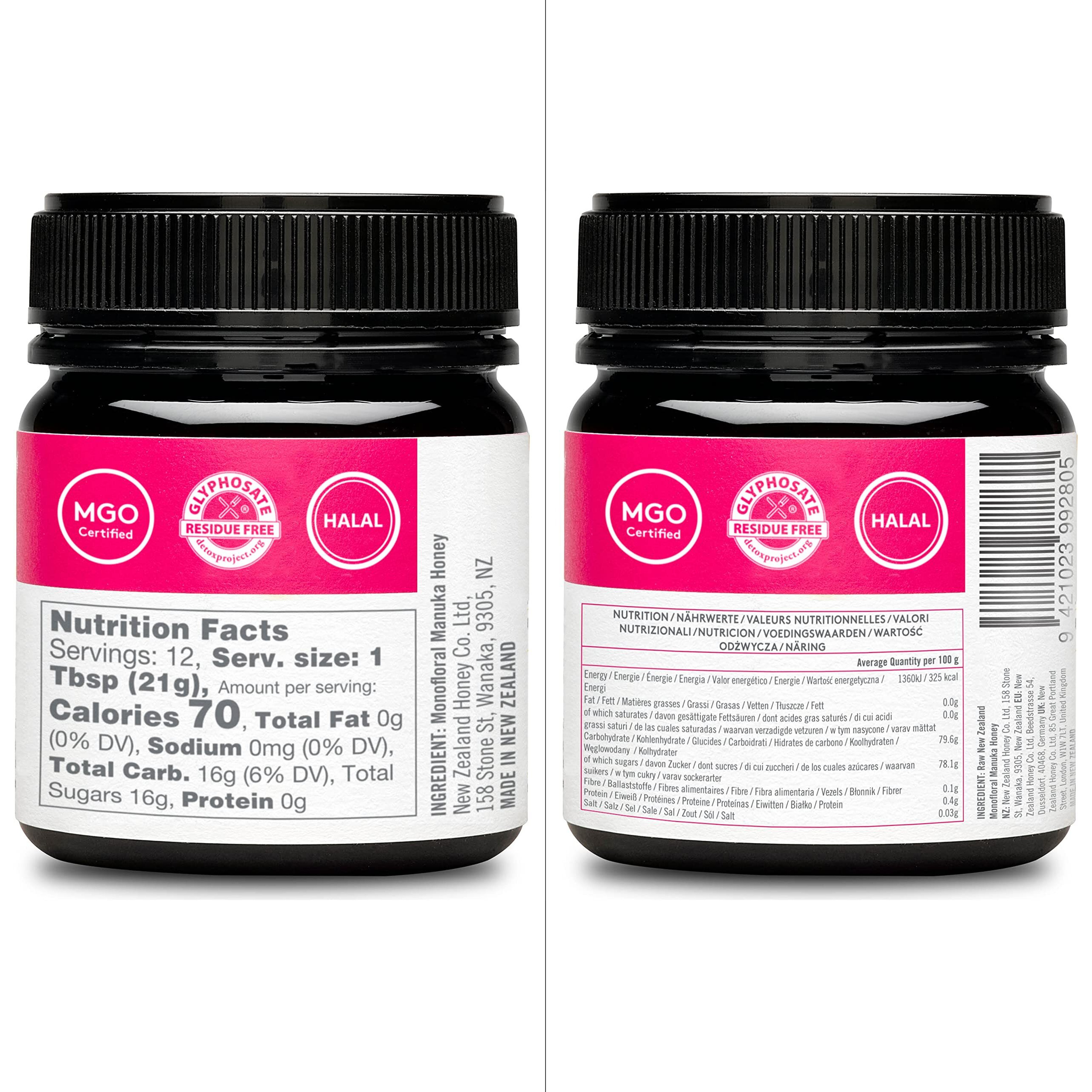New Zealand Honey Co. Raw Manuka Honey Umf 20+ | Mgo 829+, Umf Certified / 8.8Oz
