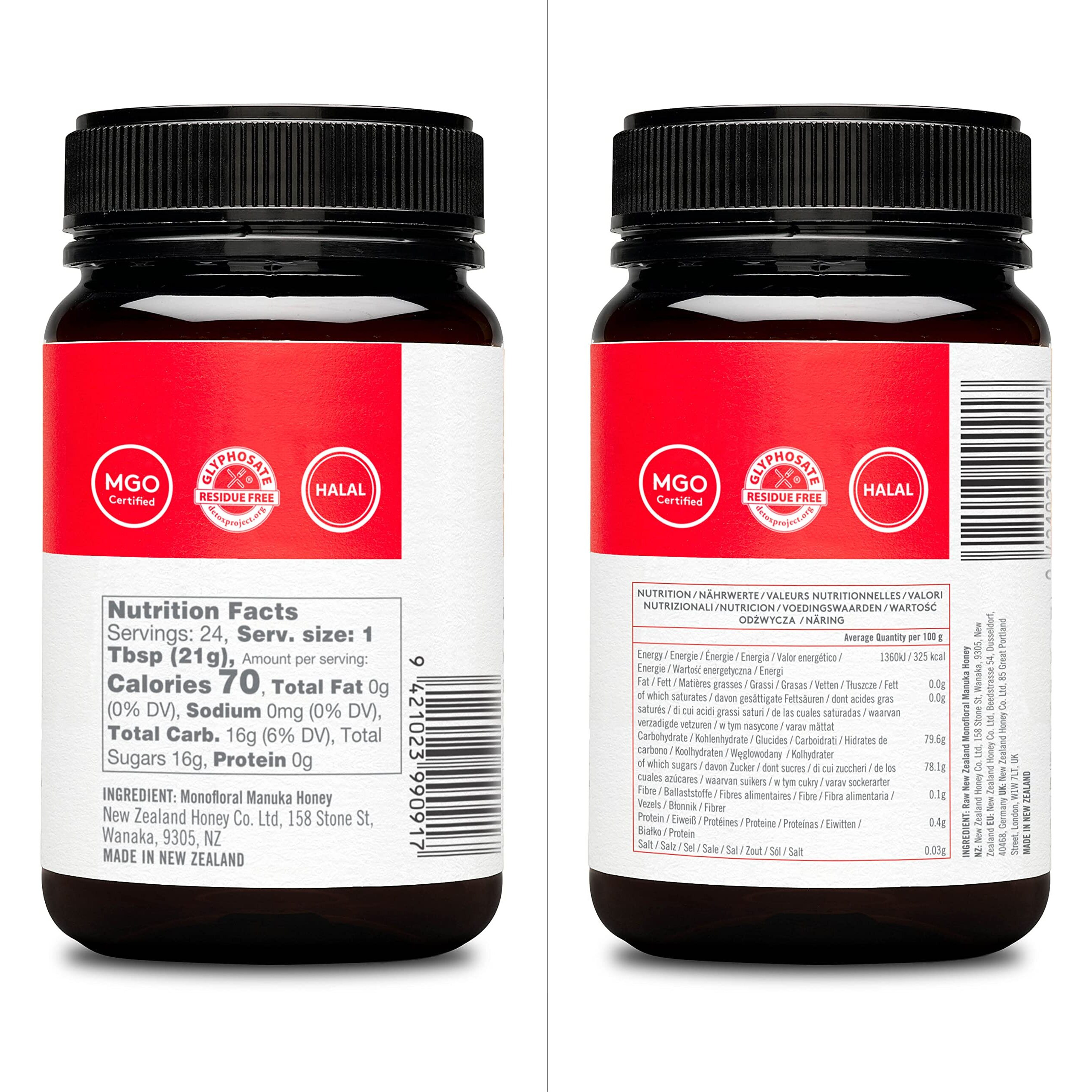 New Zealand Honey Co. Raw Manuka Honey Umf 15+ | Mgo 514+, Umf Certified / 17.6Oz