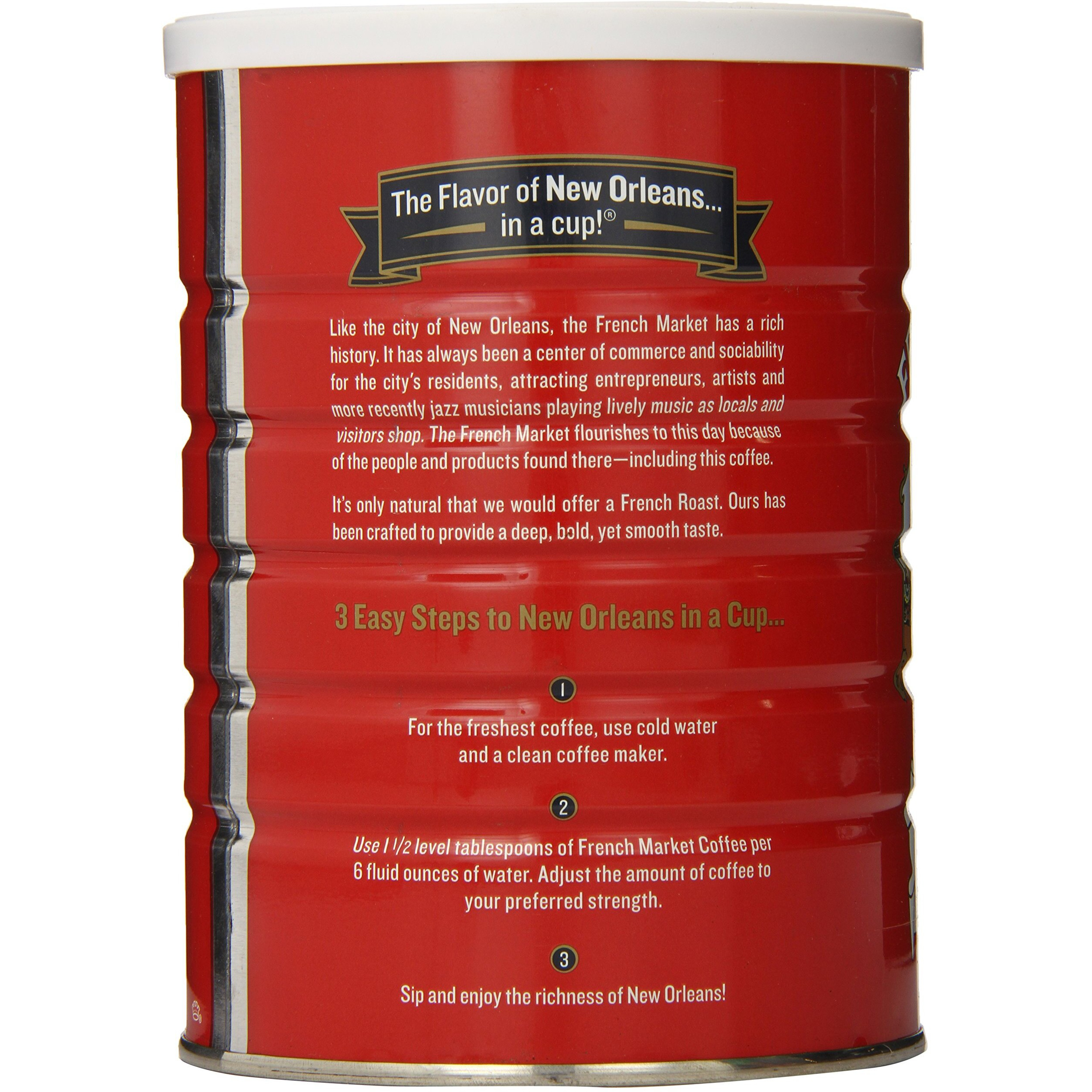 French Market French Roast Medium-Dark Roast Ground Coffee, 12Oz Can (Pack Of 1)