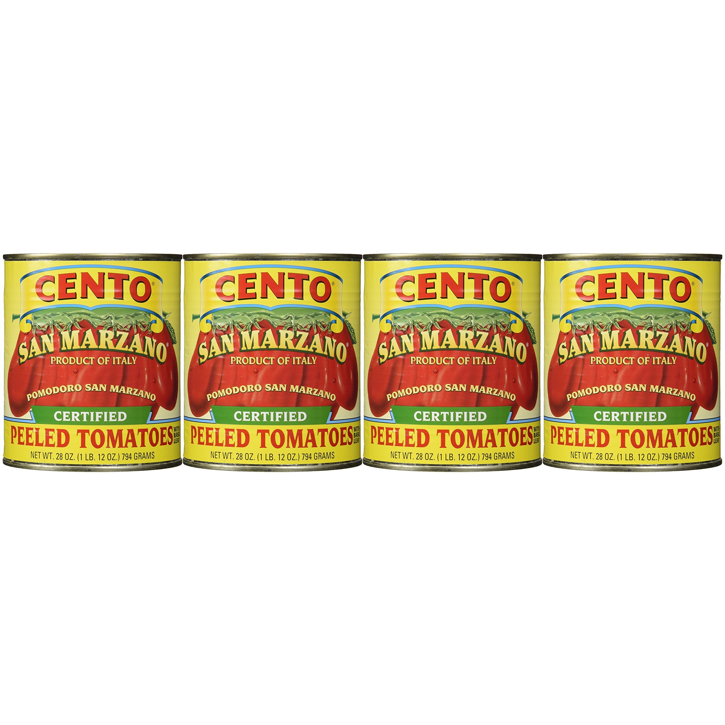 San Marzano Certified Cento Italian Peeled Tomatoes, Case Of 4 /28 Oz