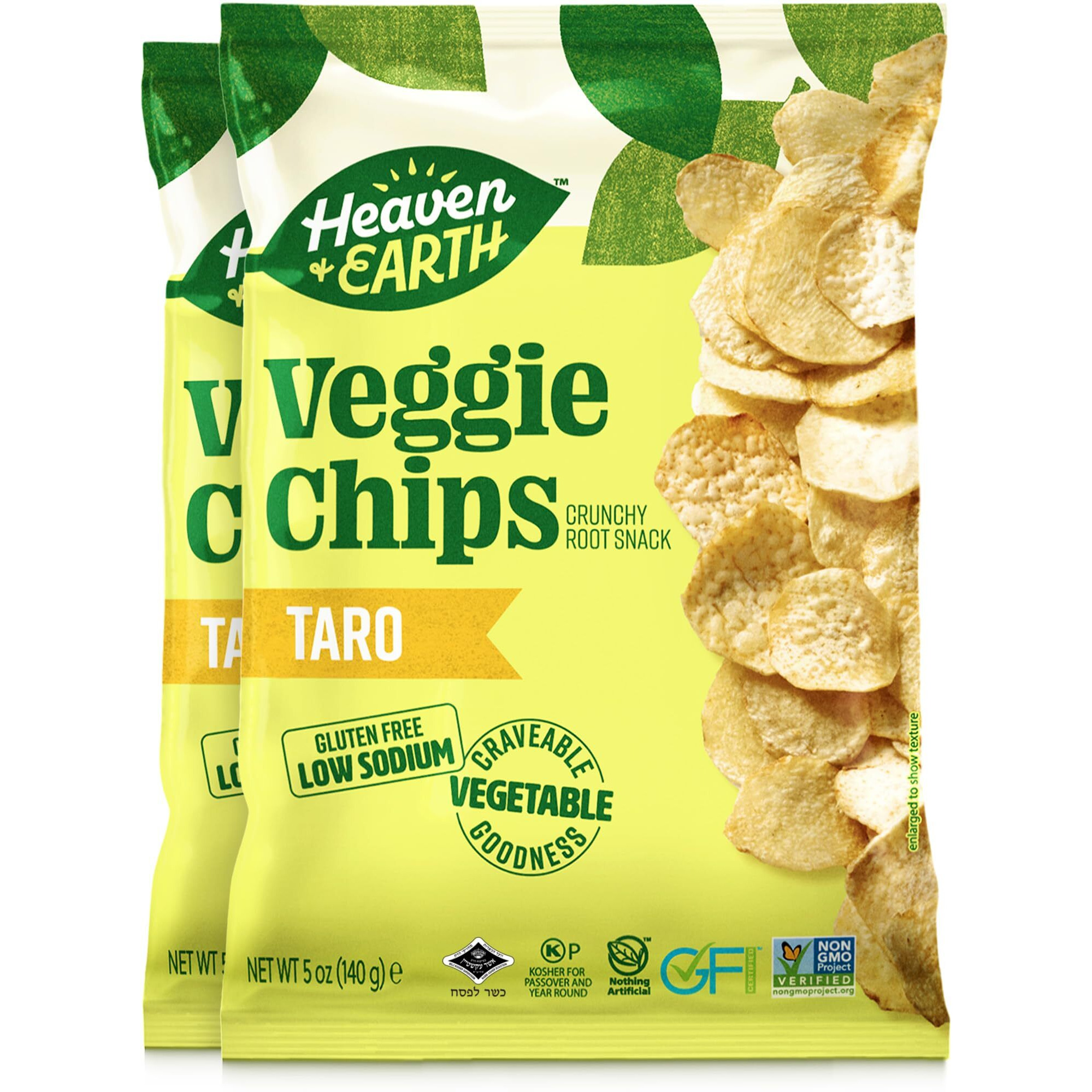 Heaven & Earth Taro Chips, 5Oz (2 Pack)