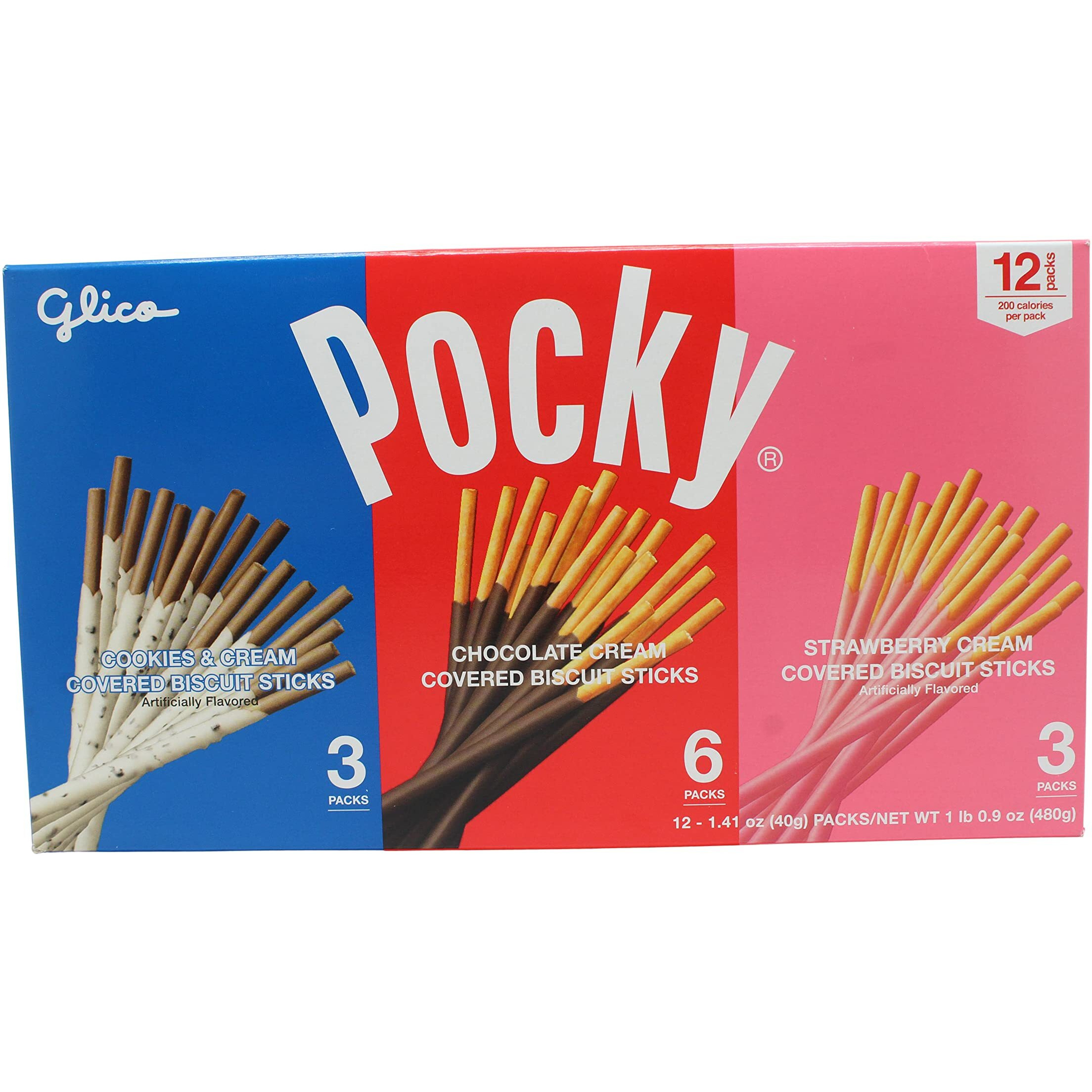 Pocky Chocolate Biscuit Sticks Variety Pack (12 Count, 1.06 Lbs)