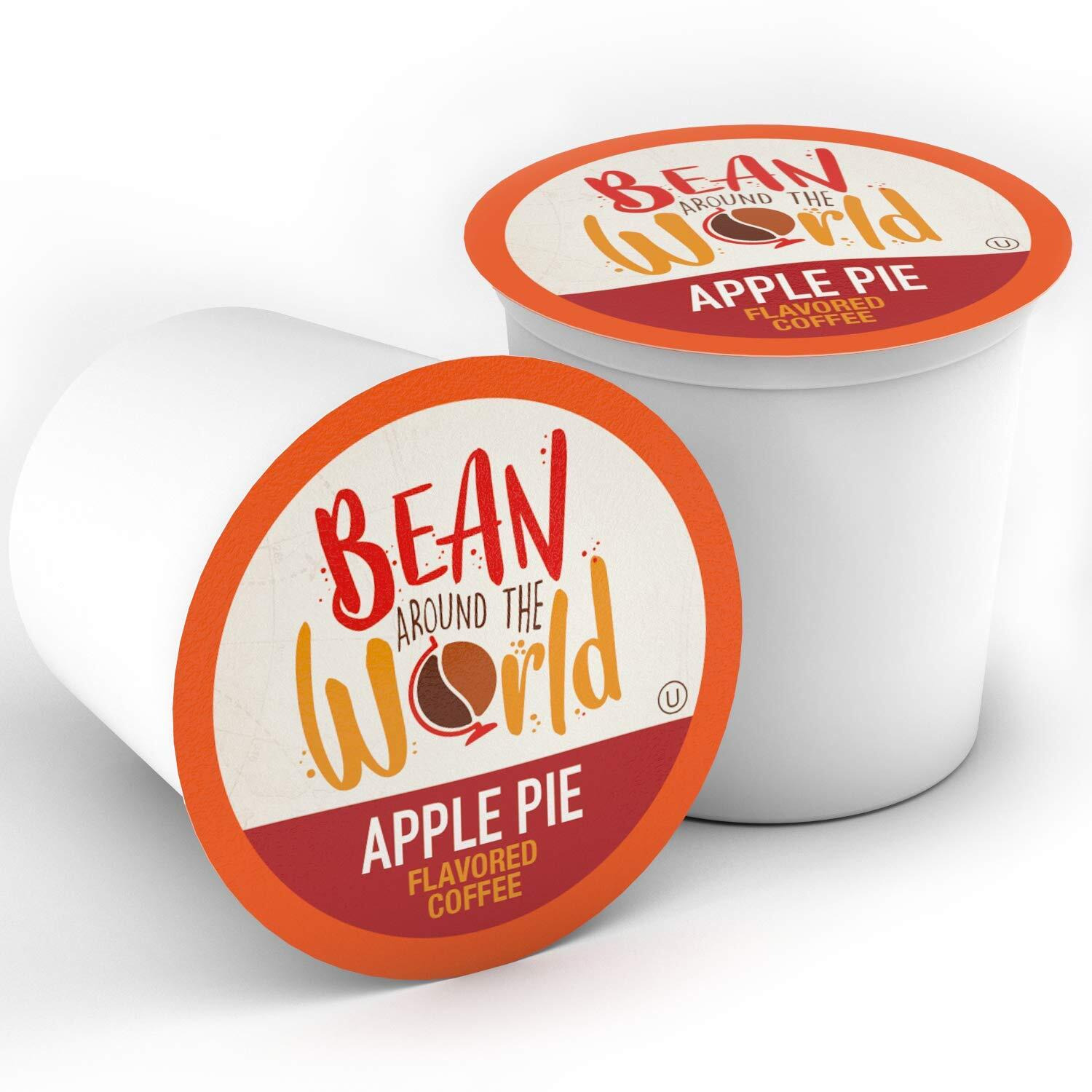 Bean Around The World Flavored Coffee Compatible With 2.0 Keurig K Cup Brewers, Apple Pie, 40 Count (Pack Of 1)
