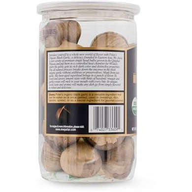 Mw Polar Usda Organic Black Garlic 8.8Oz (Pack Of 1), Whole Bulbs, Easy Peel, All Natural, Chemical Free, Kosher Friendly Ready To Eat Healthy Snack